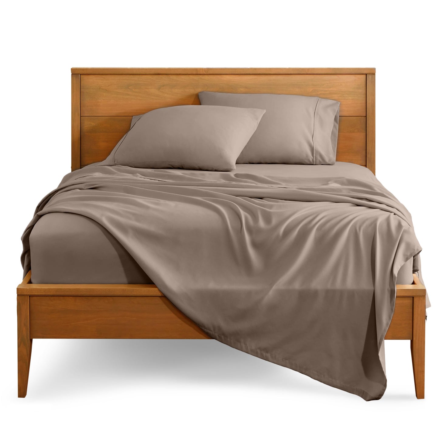 Bare Home King Sheet Set - 1800 Ultra-Soft Microfiber King Bed Sheets - Double Brushed - Deep Pockets - Easy Fit - 4 Piece Set - Bedding Sheets & Pillowcases (King, Taupe)