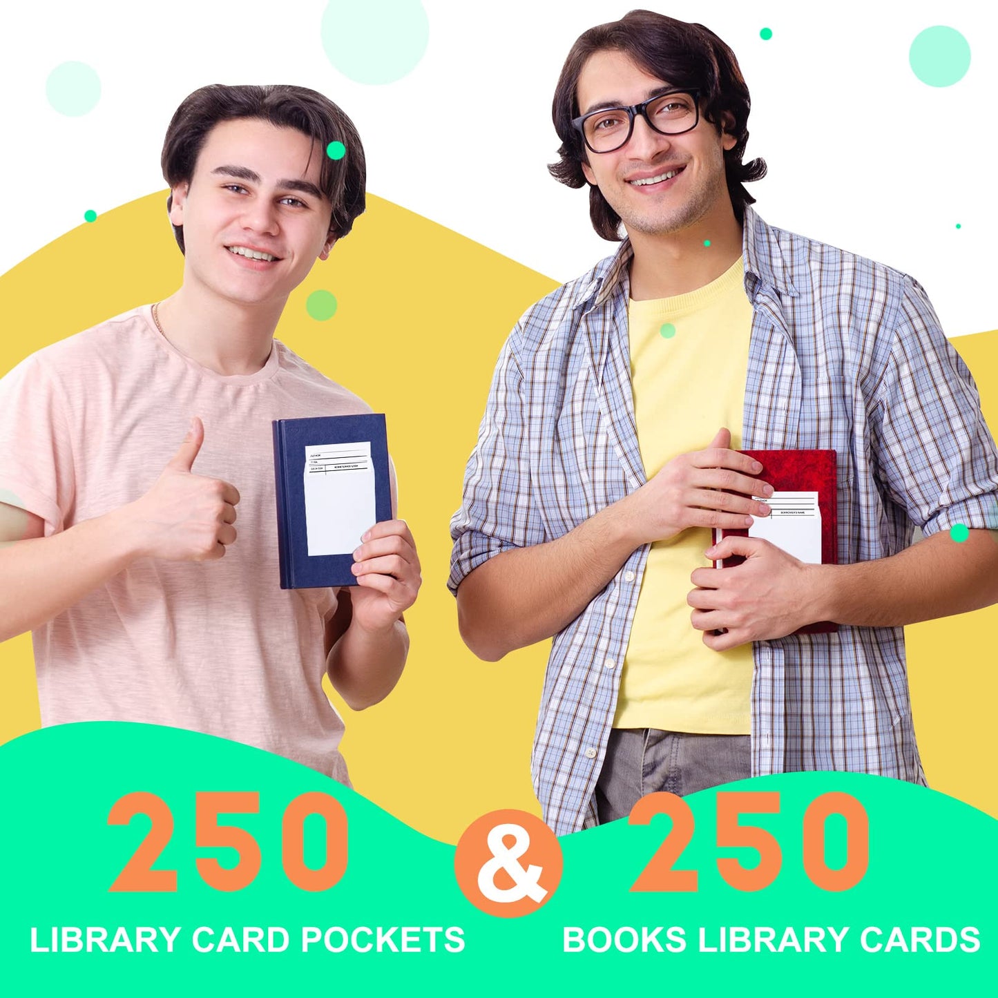 Ireer 500 Pcs Library Card Pockets Book Pockets Self Adhesive Due Date Cards for Book Checkouts, Cds, DVDs, Classroom Supplies(White)