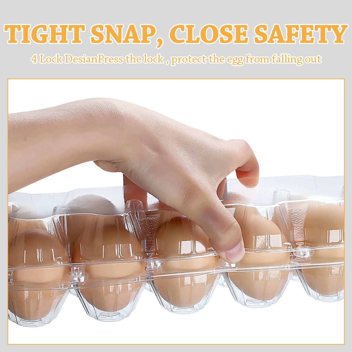 Tanlade 100 Pcs Plastic Egg Carton, 12 Grids Clear Chicken Egg Tray Disposable Plastic Holder Empty Container for Farm Refrigerator Fresh Storage