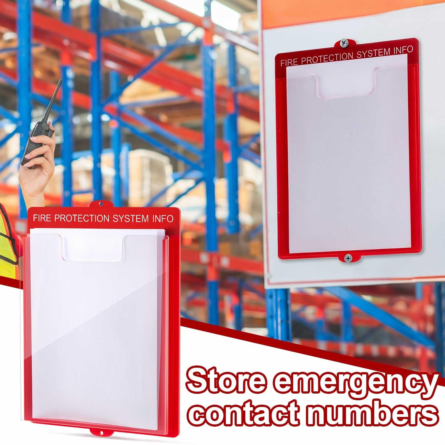 MorningRo Fire Alarm Documents Box 13.98 x 10.04 x 1.38 Inches Acrylic Fire Document Holder for Entrance to Power Distribution Room/machine Room Property Reception Desk Stairwell Public Buildings