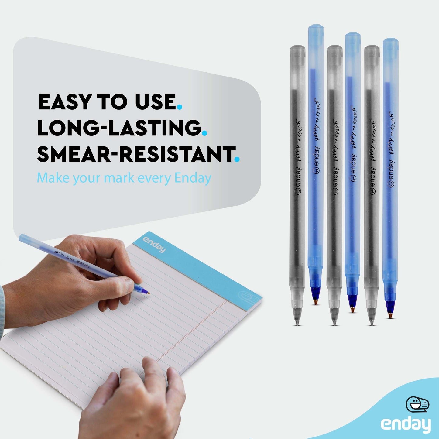 Enday Ballpoint Pens Bulk Blue and Black Pens (400 Pack) 200 Black & 200 Blue - Medium Point (1.0mm) Flexible Round Barrel For Writing Comfort, Pens Bulk for School, Home and Office.
