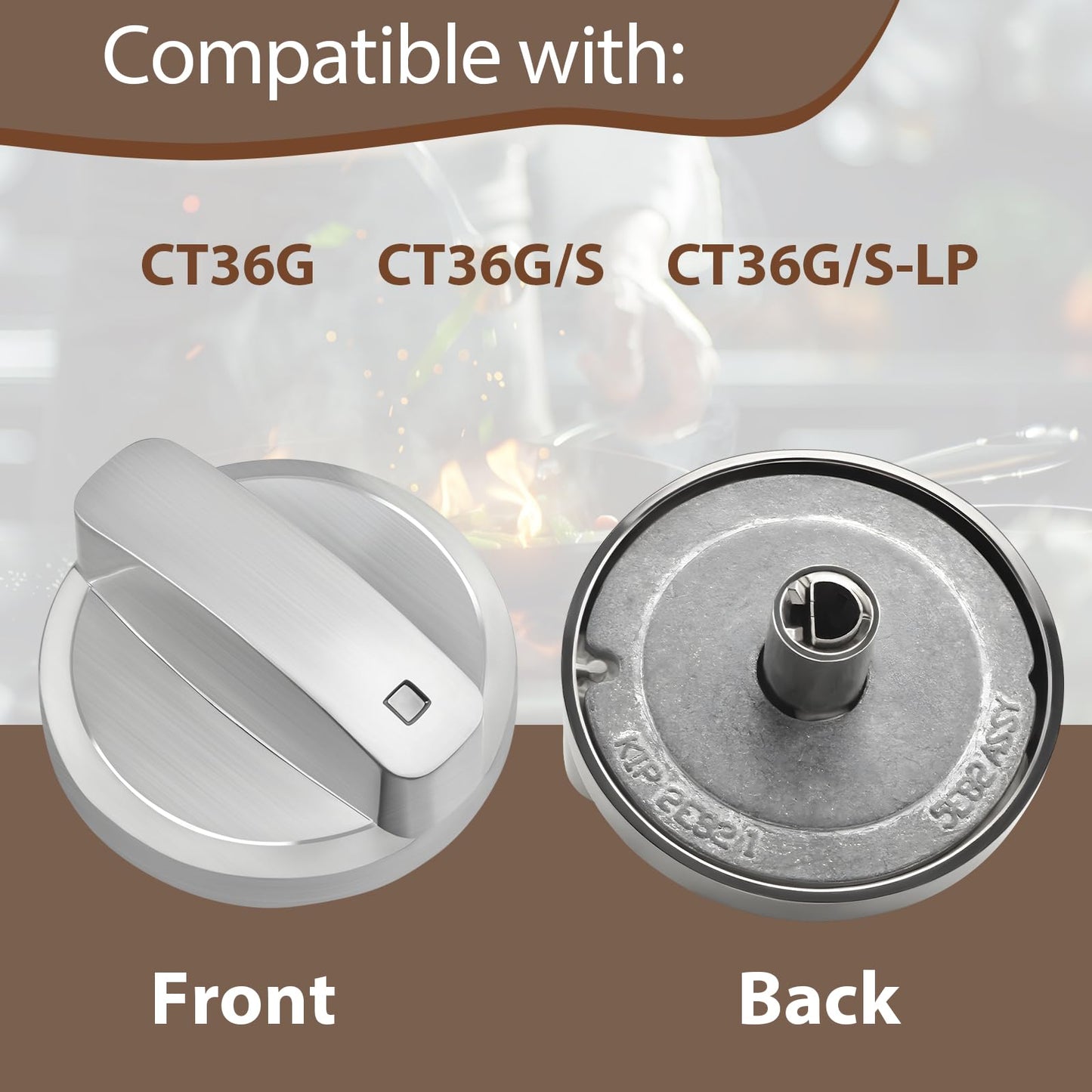 813396 Gas Stove Knobs Replaces 805071 808472 Compatible with Wolf Cooktop Burner Knobs Stainless Steel Knobs CT36G CT36G/S CT36G/S-LP (5PCS)