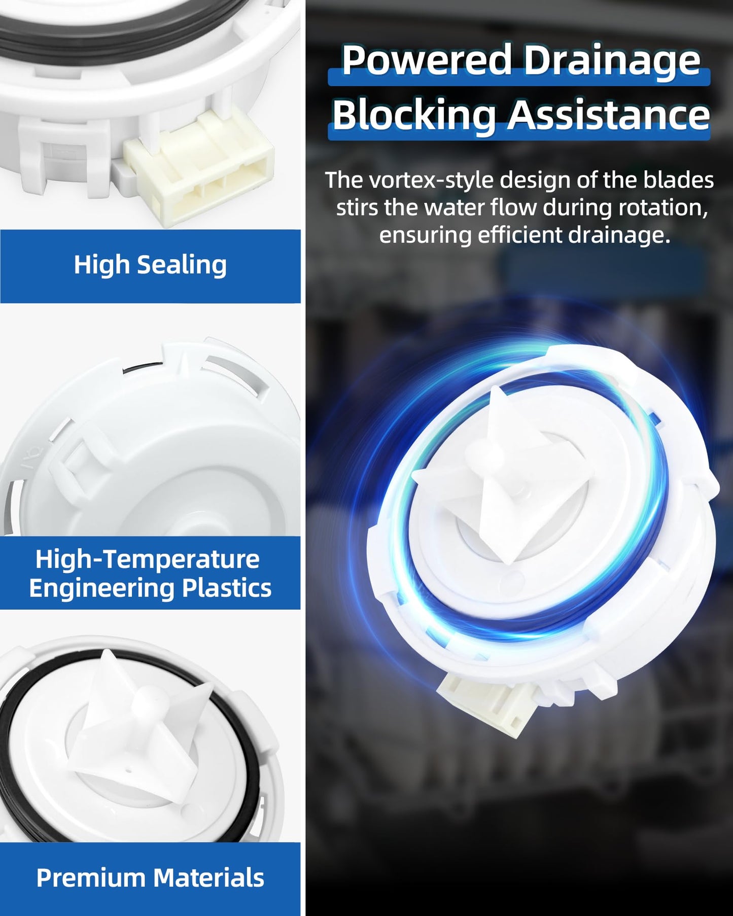 LDFN3432T LDFN4542S Drain Pump Fit for LG Dishwasher ADFD5448AT LDB4548ST LDF5545BD LDF5545SS LDF5545ST LDFN343LS LDFN4542B LDFN4542D LDFN4542W LDP6797BD LDP6797ST LUDP8908SN SKSDW2401S SKSDW2402P