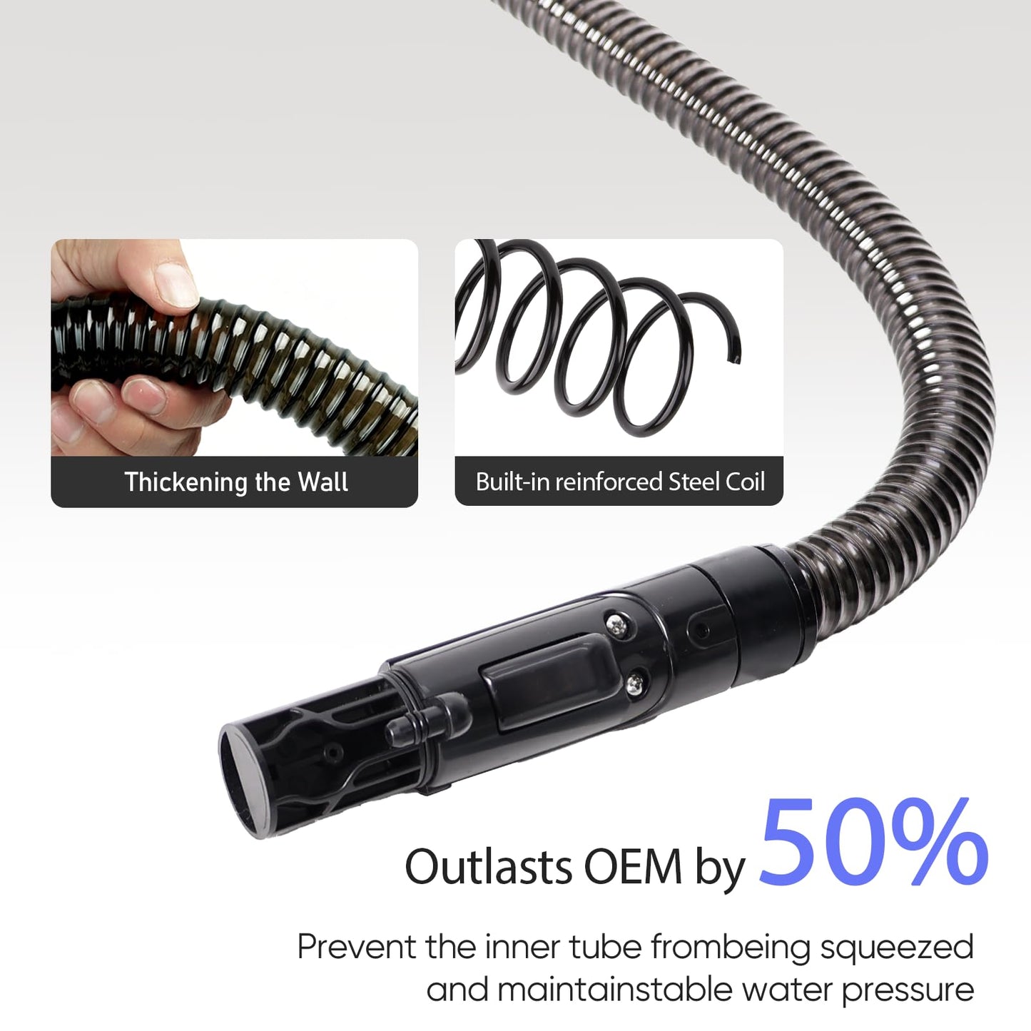 Upgraded Compatible with Bissell Replacement Hose-Fits Models 3624,3194,2505,2458,2891,1565 & More,Compatible with Bissell Parts-OEM Models 2037905 & 1606643,Flexible Hose for Deep Cleaner