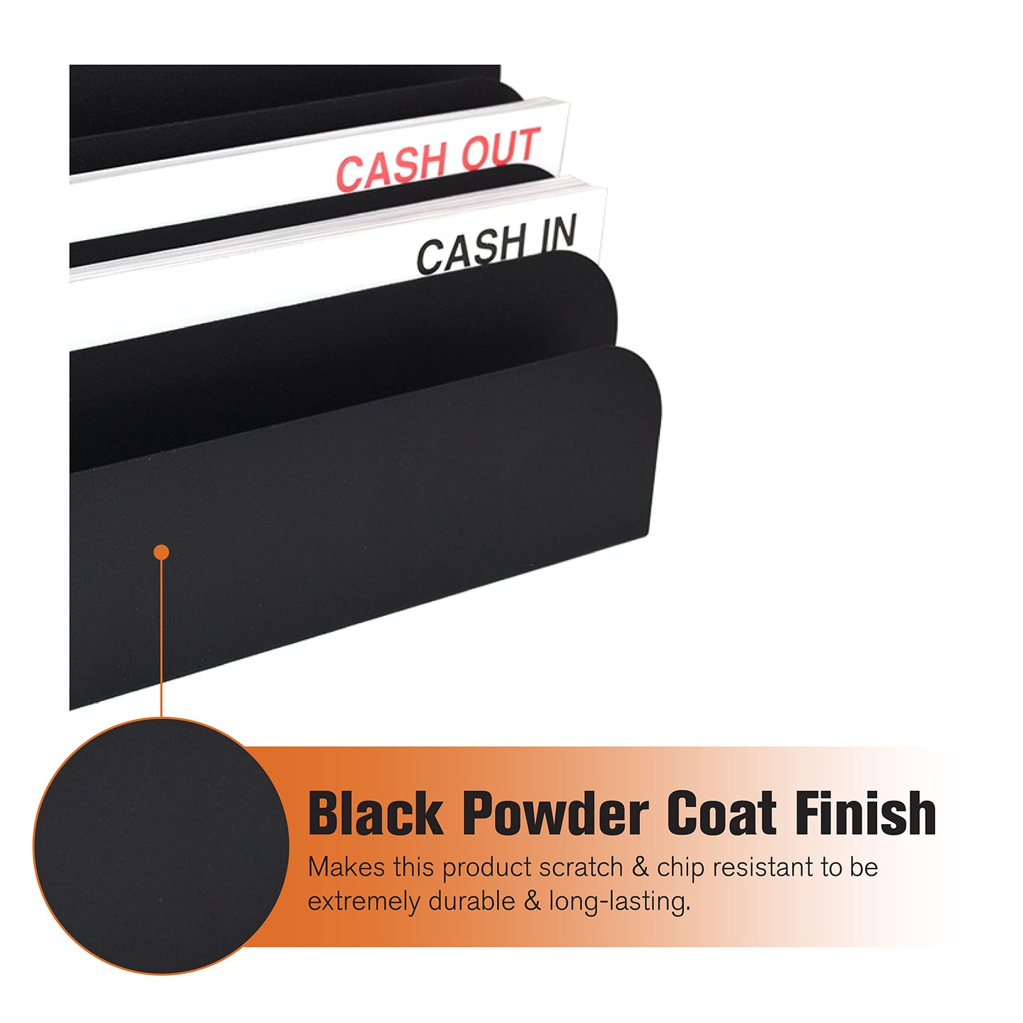 BankSupplies STEELMASTER 6 Slot File and Desk Organizer Paper Organizer Black Powder Coat Finish