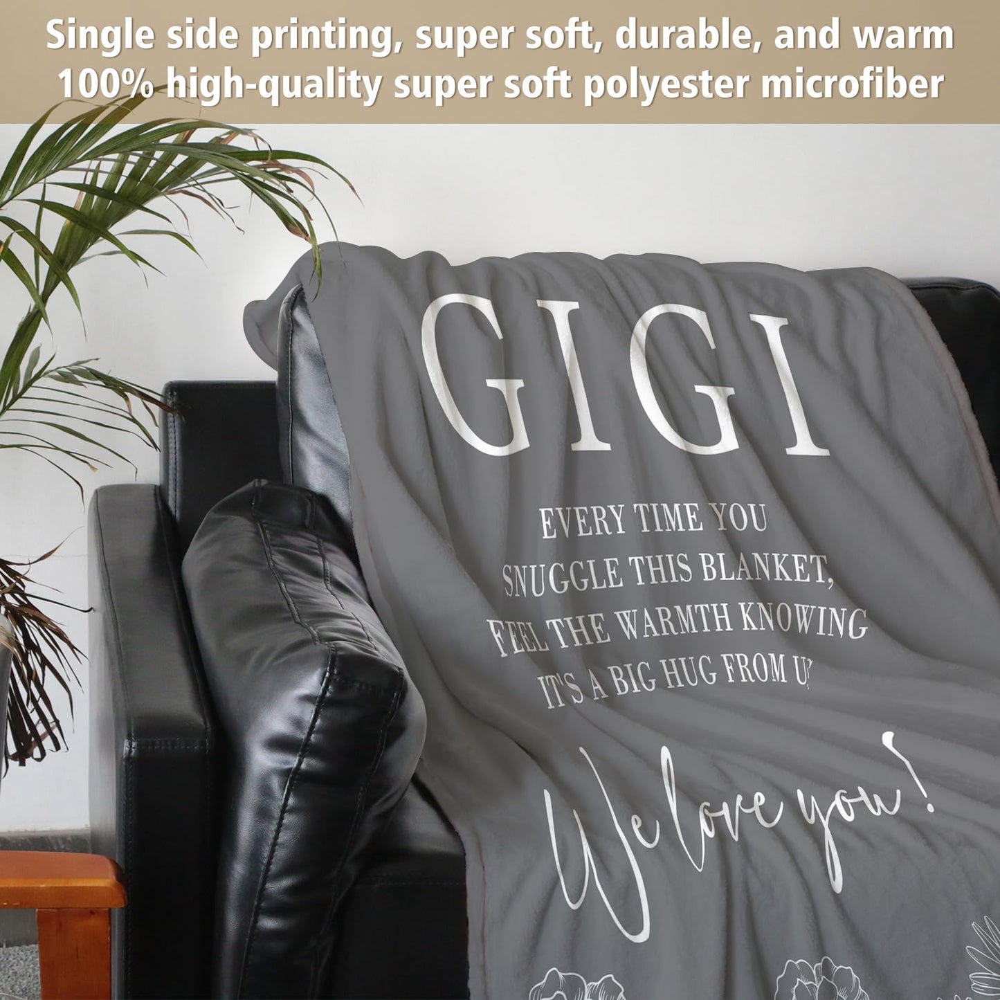 GiltGlimmer Gigi Gifts for Grandma, Gifts for Gigi Blanket, Grandma Birthday Gift from Grandkids, to My Gigi Throw Blanket 50" x 60"
