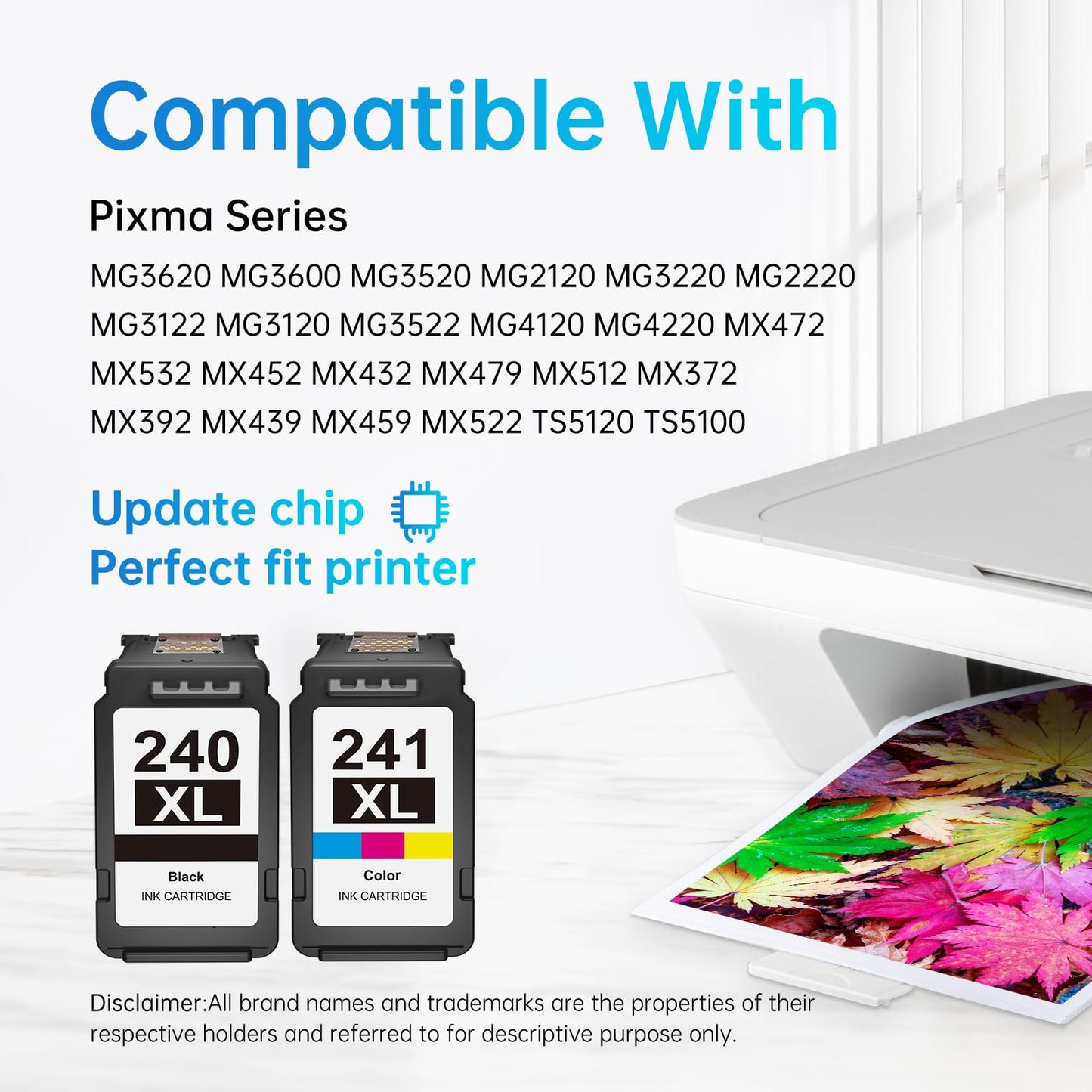 LEMERO PG-240xl CL-241xl Combo Pack Remanufactured Ink Cartridges Replacement for Canon Printer Ink 240 241 for PIXMA MG3600 MG3620 Printer for Canon Ink 240XL Black 241XL Color, 2-Pack
