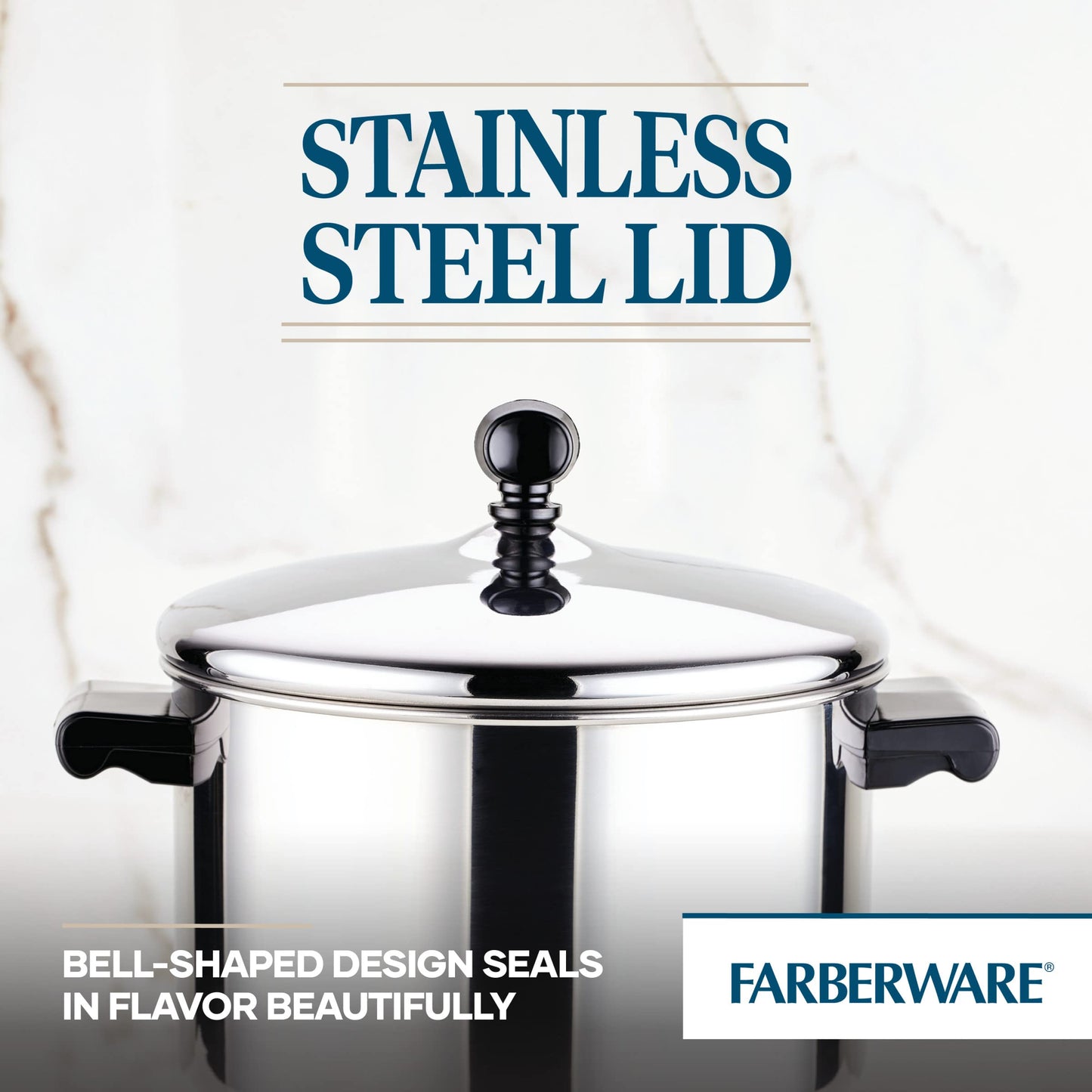 Farberware Classic Series Stainless Steel Sauce Pot with Lid, 4-Quart Cookware, Silver