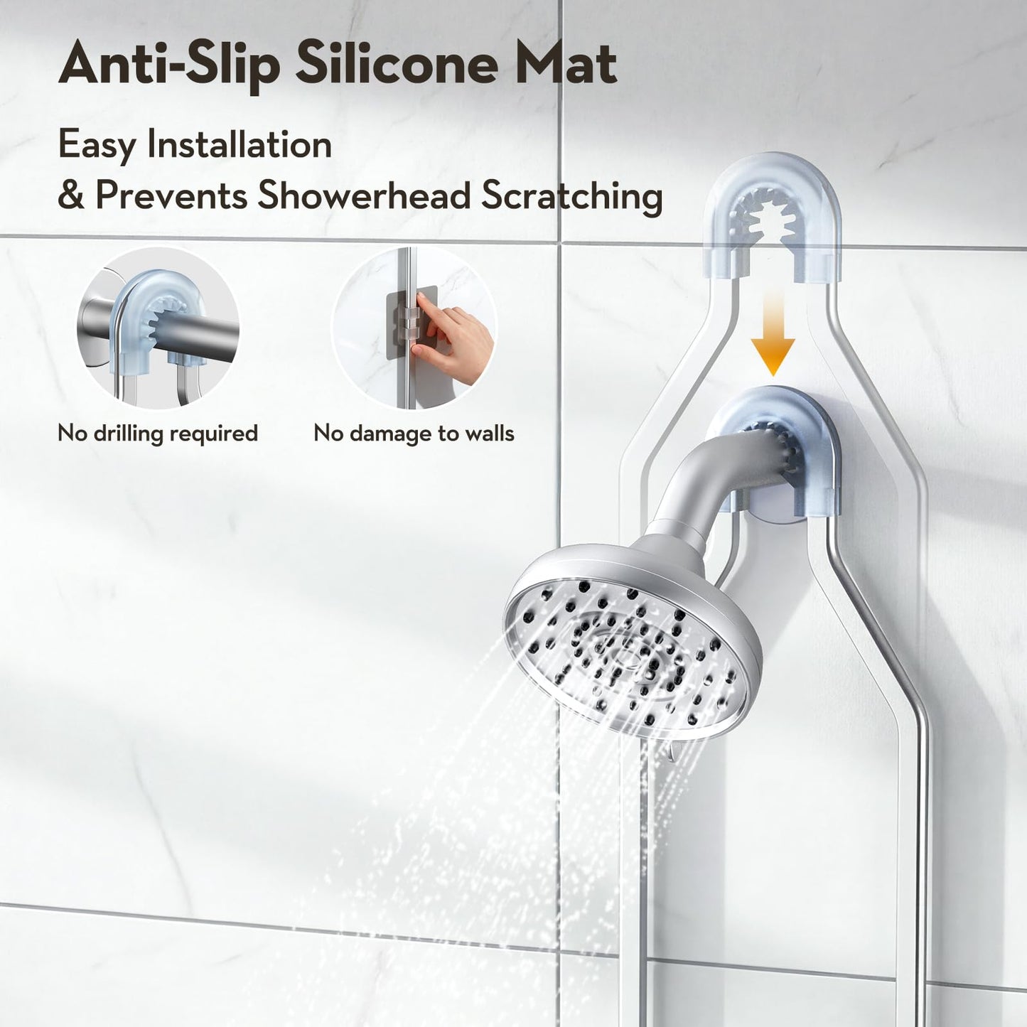 VALORDINE Shower Caddy Hanging, Never Rust Shower Organizer Hanging, Aluminum Shower Racks for Inside Shower with Hooks for Razor, Bathroom Organizers and Storage with Soap Holder, Bright Silver