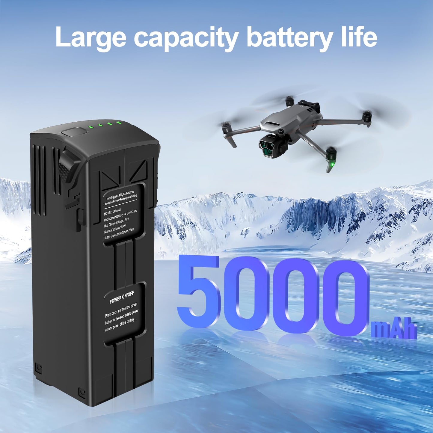 1 Pack Mavic 3 Series Intelligent Flight Battery 5000mAh(46 Mins Max Flight Time) Compatible with DJI Mavic 3,Mavic 3 Pro,Mavic 3 Pro Cine,Mavic 3 Classic,Mavic 3 Cine,Mavic 3 Enterprise Series