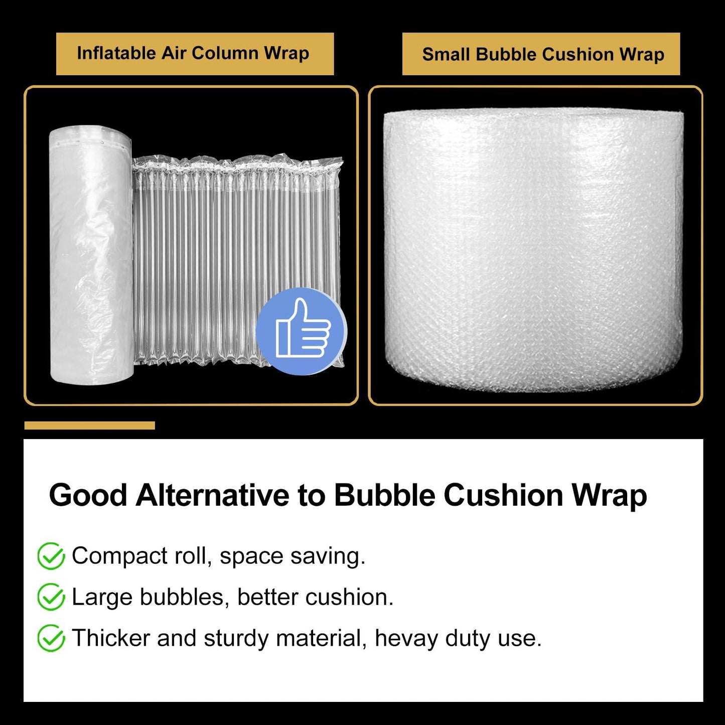 Hijelyn Large Bubble Cushioning Wrap for Packing 15.75inch*164feet Inflatable Air Pillows for Shipping & Moving Fragile Items Heavy Duty Wine Packaging Glass Bottle Packing Material with Pump, 55um