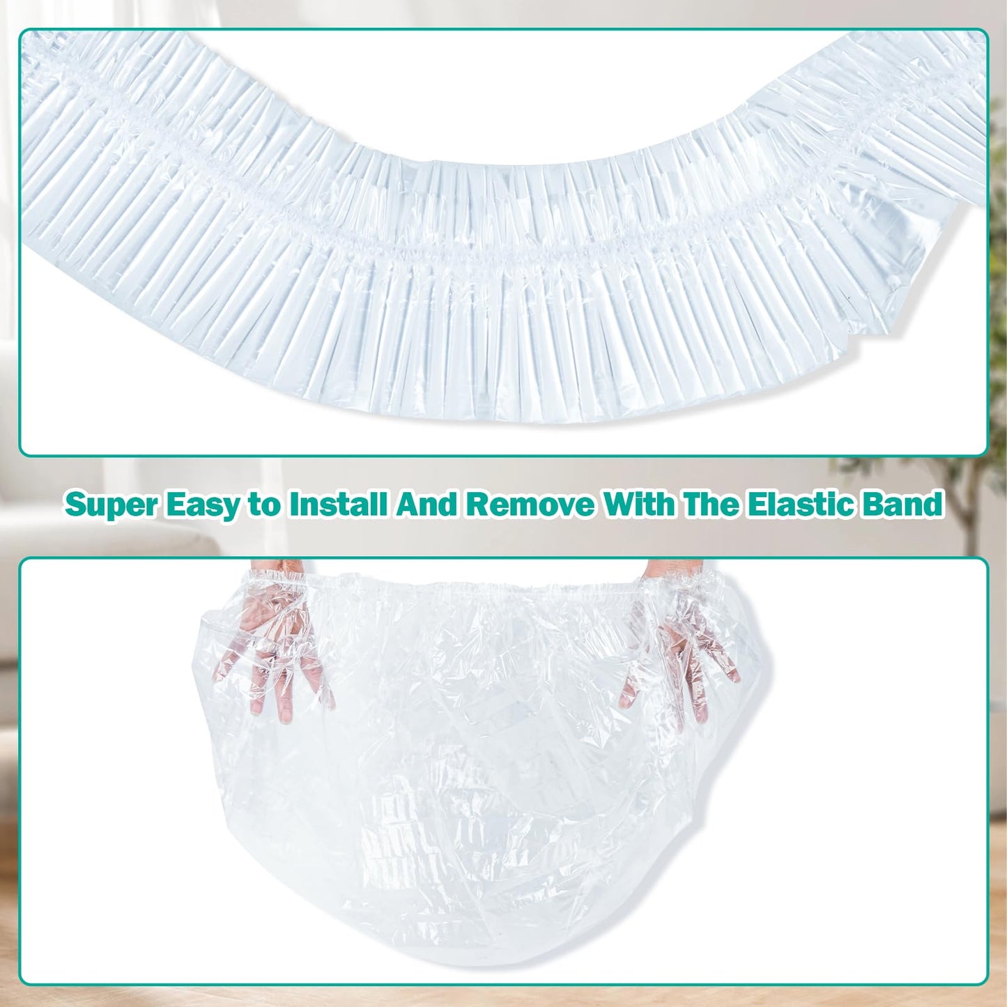 Trash Bags Compatible with Popur X5 Litter Box - with Elastic Band, Thickened Design for Popur X5 Self-Cleaning Cat Litter Box/Home Trash Bags (50 Pcs)
