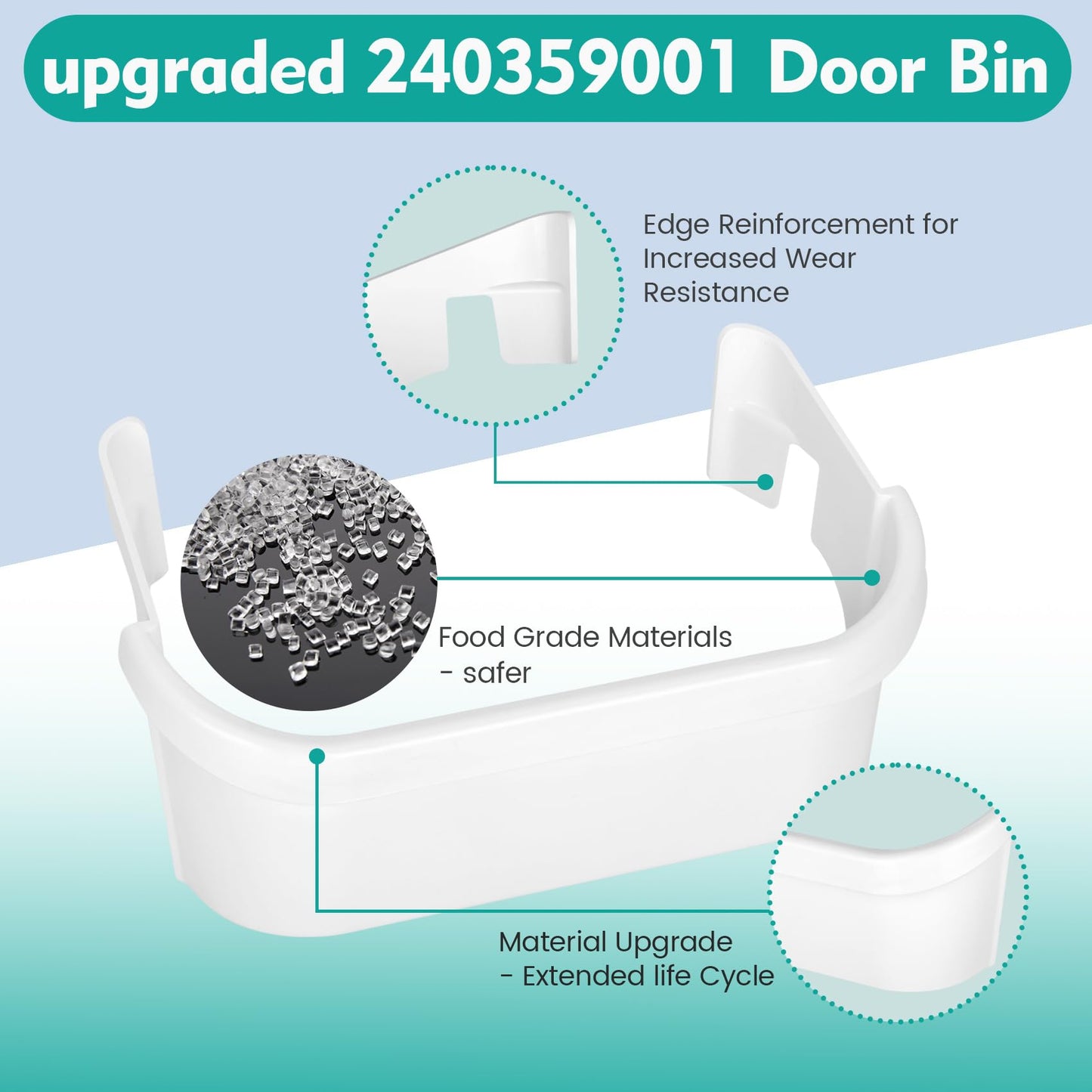 Bullro UPGRADED 240359001 Freezer Door Bin Fits frigidaire 240359000 Replacement AP2116072 240359007 Freezer Door Bin, Also Compatible with ffhs2311lbra ffhs2311lwea 240359001 Freezer Door Bin