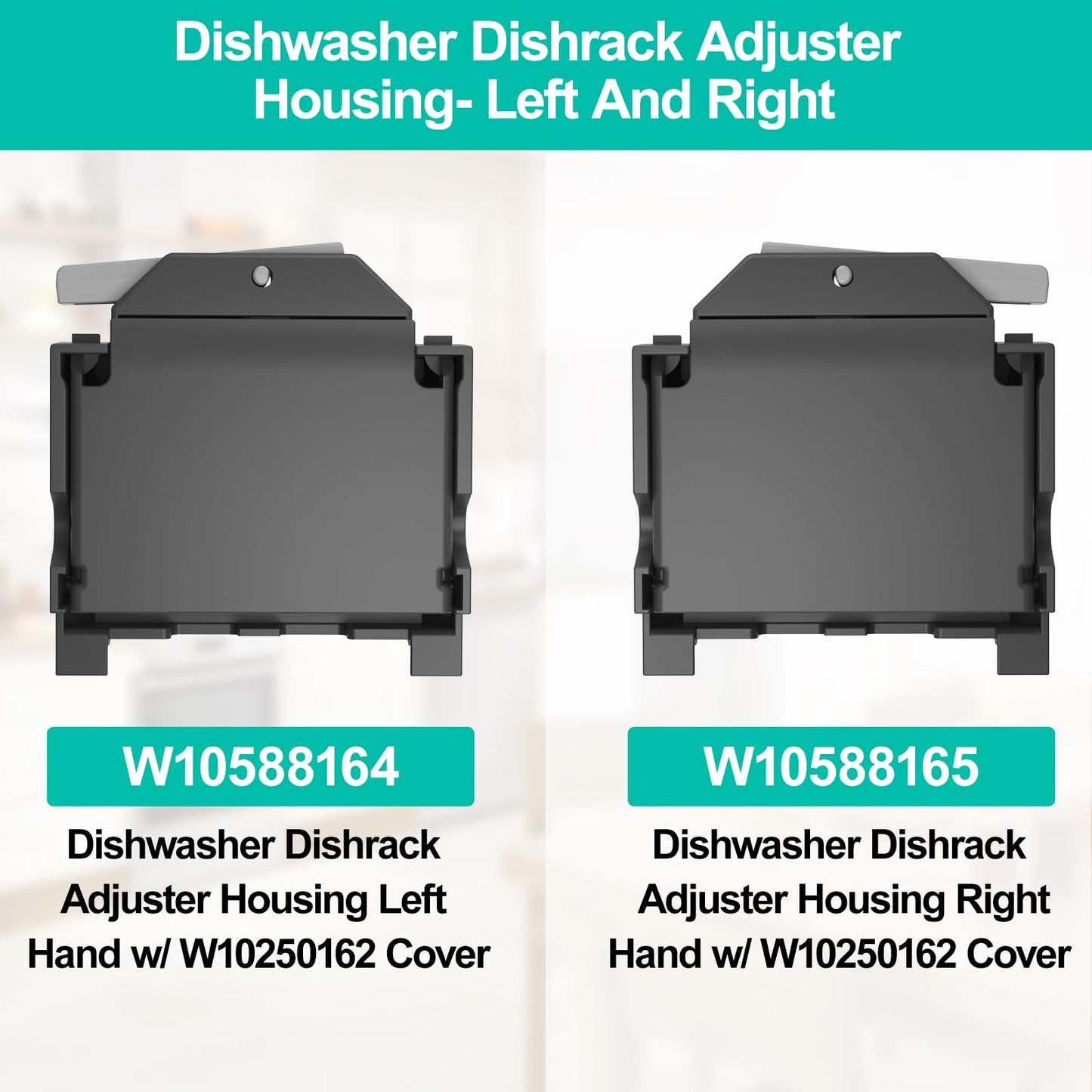 Upgraded W10350375 Dishwasher Top Rack Adjuster Parts & W10588164 W10588165 Dishwasher Rack Adjuster Housing for Whirlpool WDT730PAHZ0, WDT750SAHZ0, Fit Kenmore Kitchenaid Dishwasher Parts Upper Rack