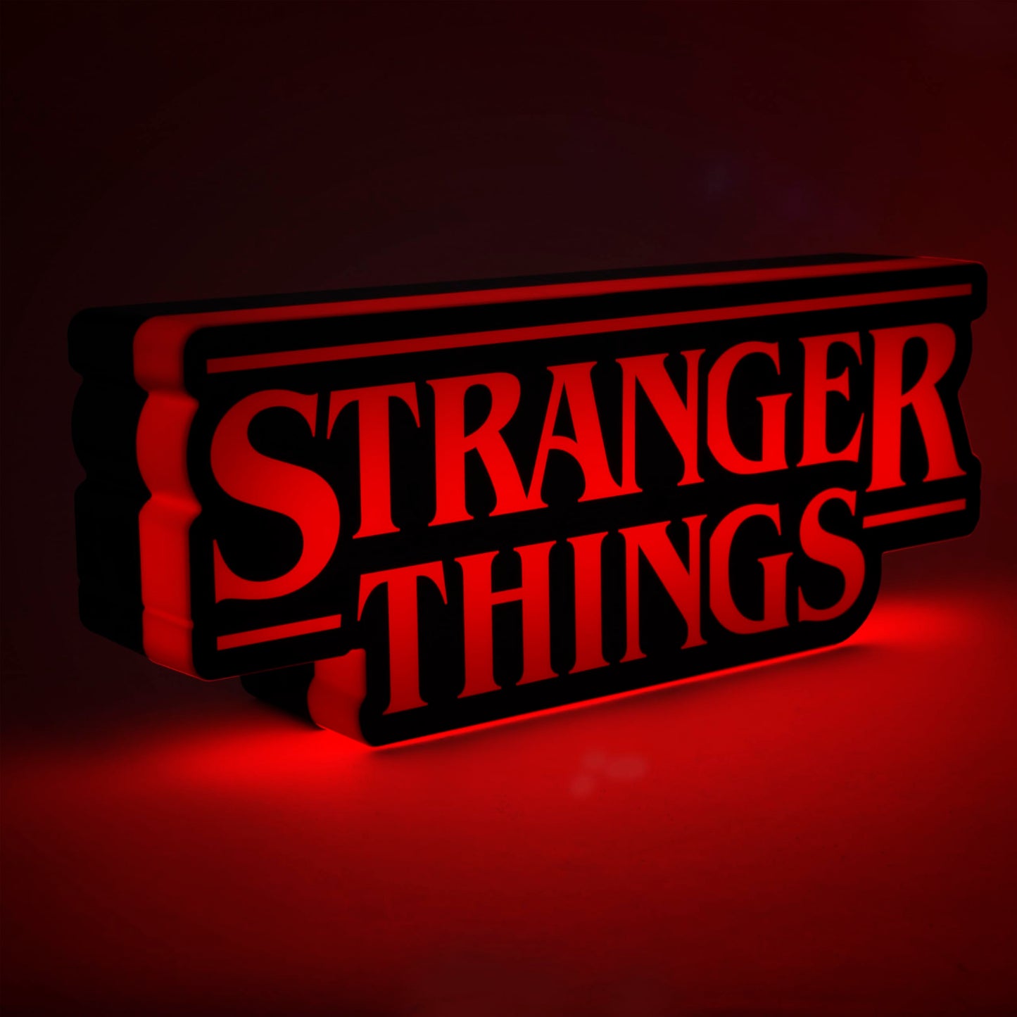 Paladone Stranger Things Shaped Logo Light, 30cm (11.8") Wide Wall or Desk Lamp with USB or Battery Power, Phase & Pulse Modes, Officially Licensed Netflix Merchandise
