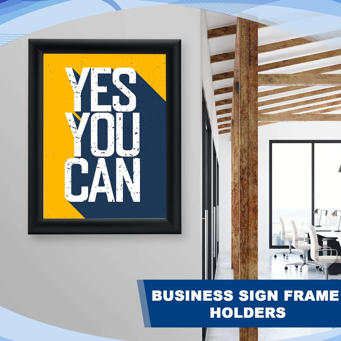 Blulu 2 Pcs Black, 8.5 x 11 Inch, Front Load Easy Open Snap Frame Poster/picture Frame, Metal Frame, Snap Open Sign Holder Frame, Wall Mount or Tabletop