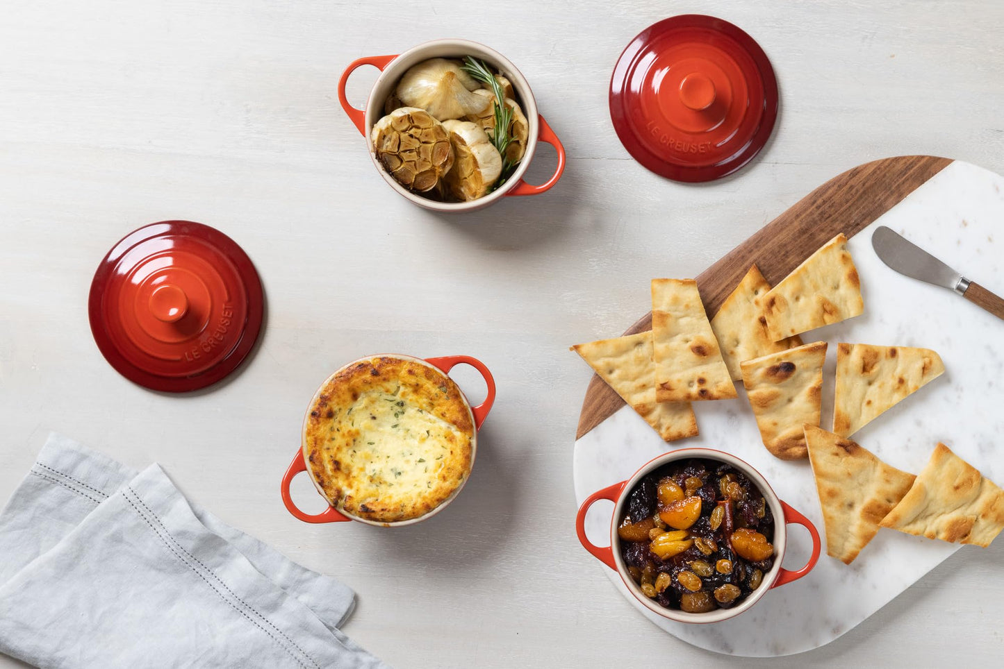 Le Creuset Stoneware Mini Round Cocotte, 8 oz., Cerise