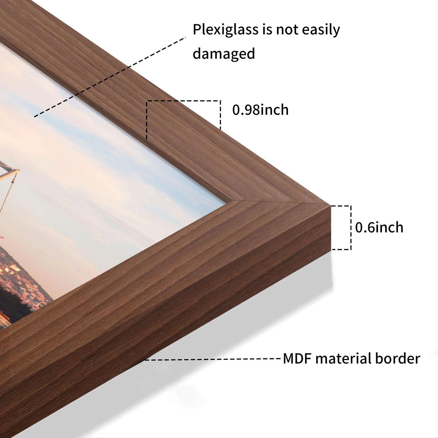YESKAY 16x20 Picture Frame Brown Set of 3, Display Pictures 11x14 with Mat or 16 x 20 Without Mat, Poster Frames 16x20 for Wall Hanging Horizontal and Vertical