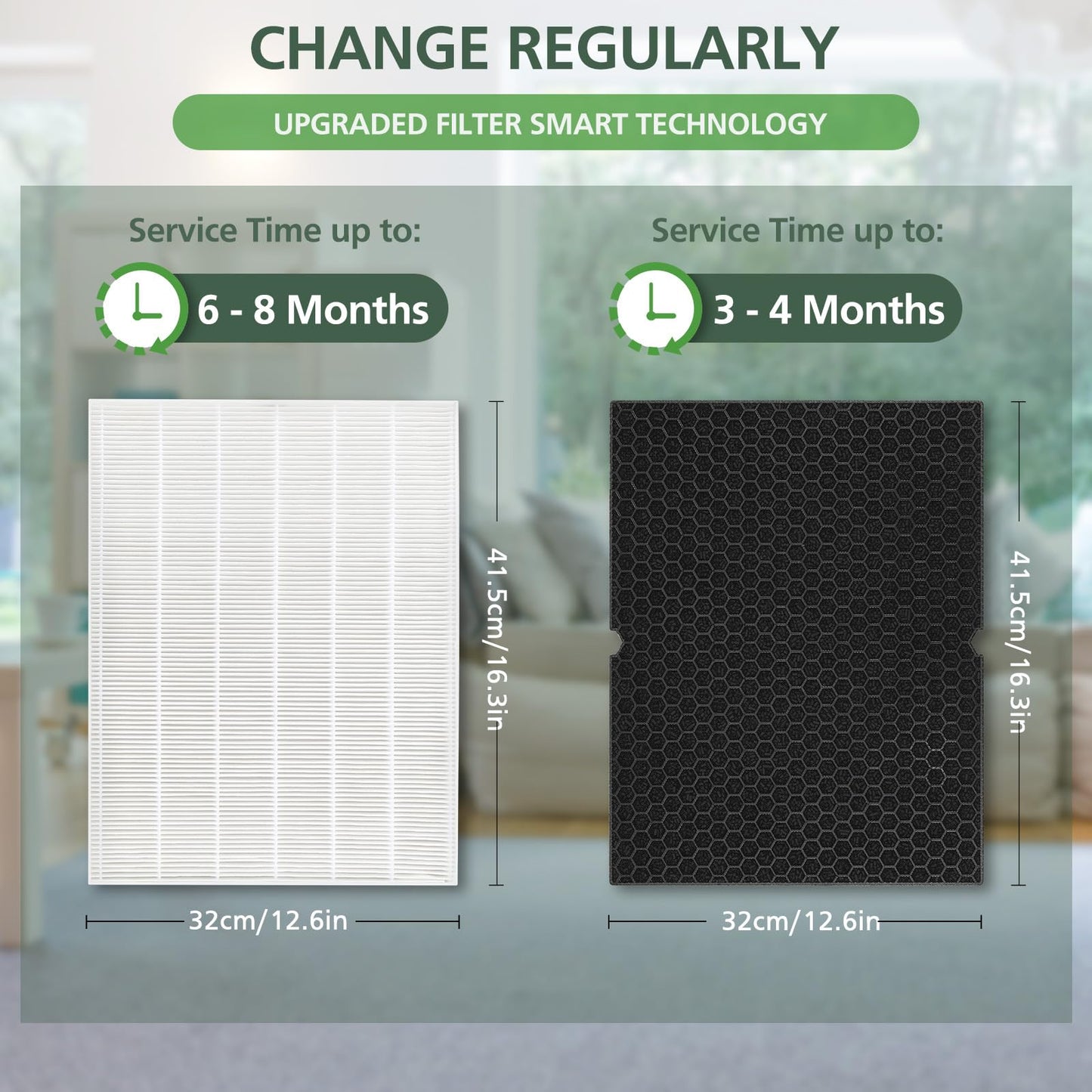 116130 Filter H Replacement Compatible with Winix 5500-2 Plasmawave Air Purifier and Winix AM80 Air Purifier - 2 HEPA and 2 Activated Carbon Filters Combo Pack