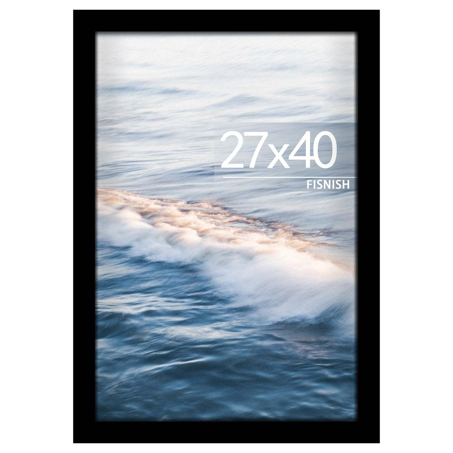 Fisnish 27x40 Poster Frame Black, 27x40 inch Movie Poster Frame with HD Plexiglass Durable and Scratch-proof for Horizontal or Vertical Wall Mounting, 1 Pack