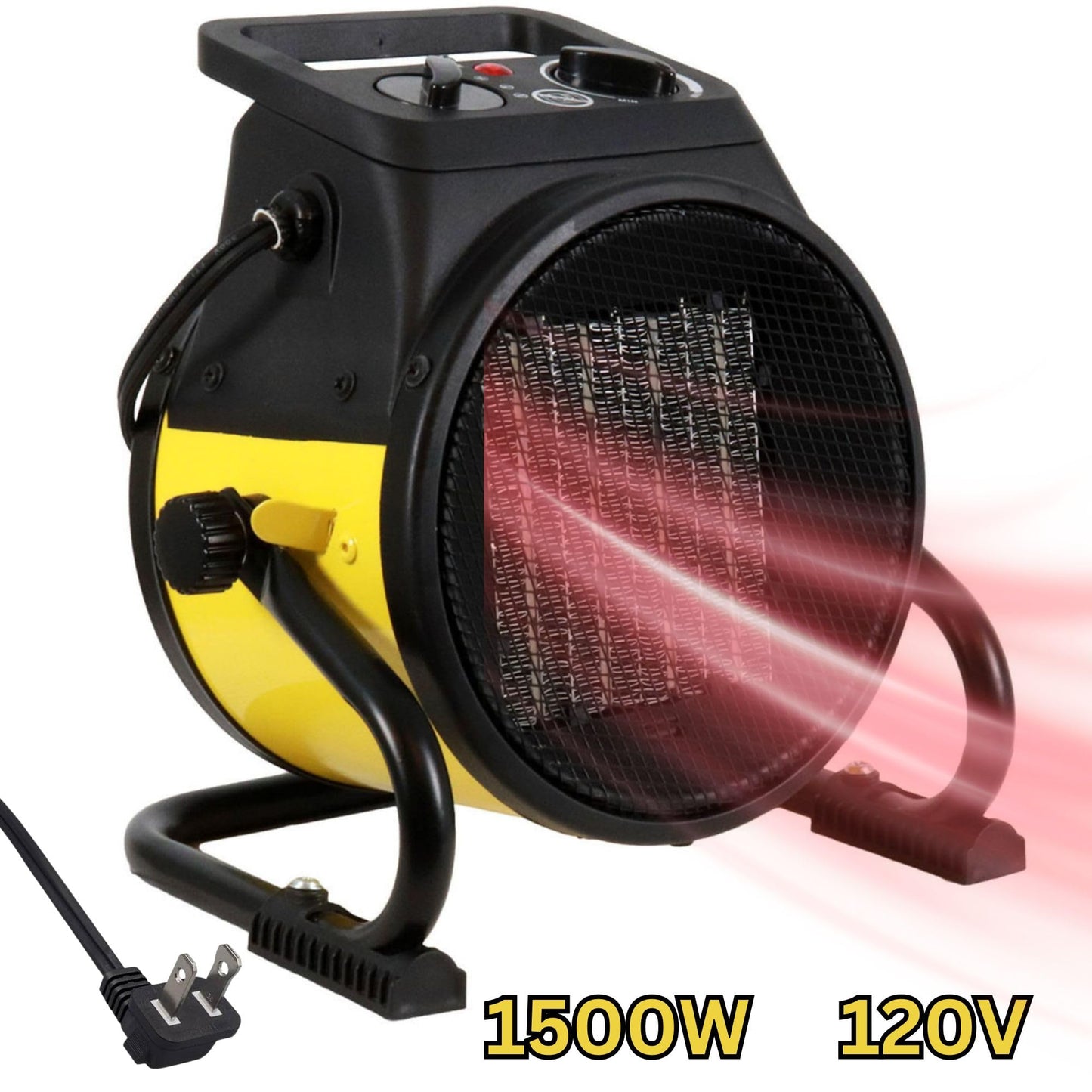 Dura Heat EUH1465 Electric Forced Air Heater with Pivoting Base 5,120 BTU, Yellow