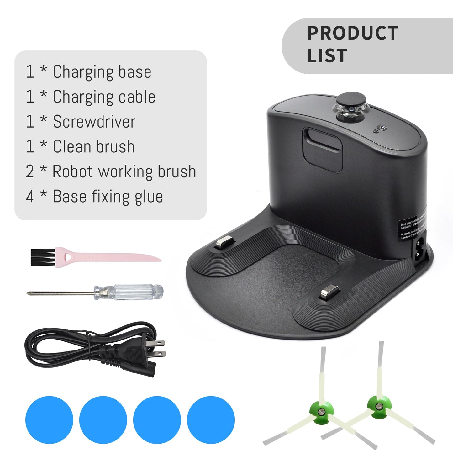 Charging Base, Charger Dock, Docking Station, for Roomba Charger, for iRobot Roomba 500 600 700 800 900 510 530 536 650 654 660 770 790 870 880 980 i7 i8 i6 i4 i3 i1 ADF-N1 17064 4452369 17170