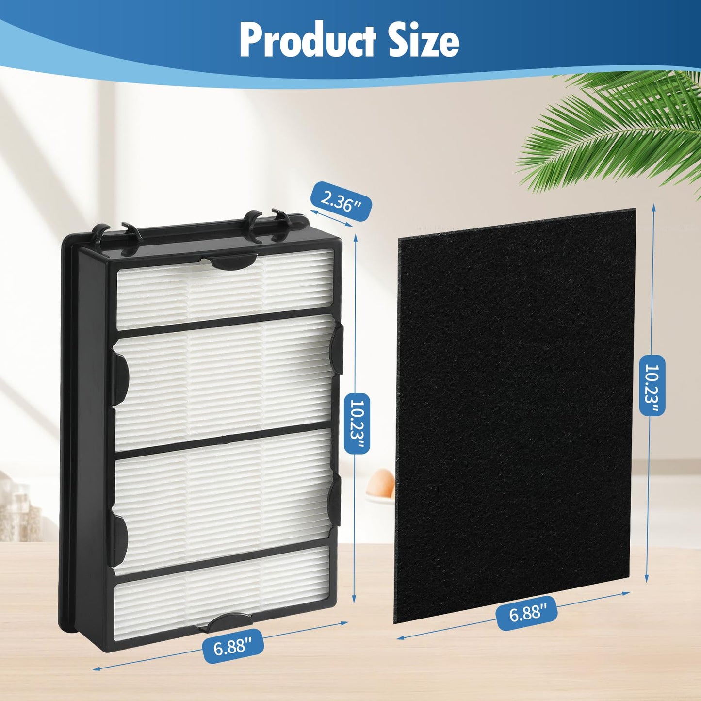 DerBlue 6PCS HAPF600 Filter Replacement and 8PCS pre filter Compatible with Holmes Air Purifier HAPF600 HAPF8650 HAP615 HAP625 HAP650,Replacement Air Filter Part # 600, 600D, 600D-U2