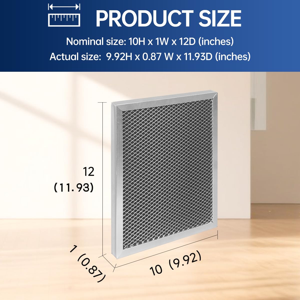 5443 Dehumidifier Filter MERV 8 Washable 10x12x1 Compatible with Whole-House Dehumidifiers Models 1830 1850 1852 and Ventilation Models 8191 8192 Replacement Filter by Aliveair 2 Packs