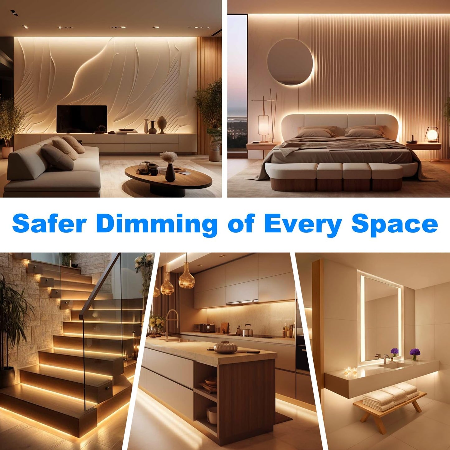 (2 Pieces) 24V Dimmable LED Driver, 60W Triac ELV/MLV LED Transformer Compatible with Lutron&Leviton Switches, Dimmable Led Power Supply 60W 24V for Light Smooth Flicker Free Dimming