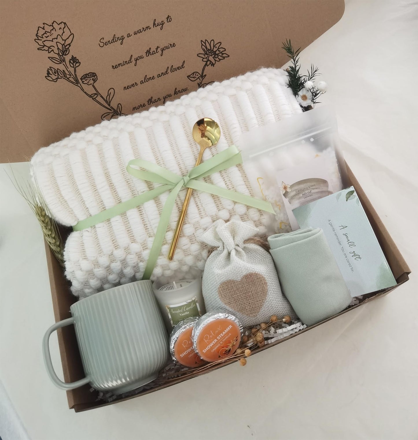 Get Well Soon Gift Basket- Relaxation, Birthday,Mothers Day /Self Care Package, After Surgery recovery, Sympathy Gift for Loss of Loved One, Thinking of You Gift Set, Grief/Miscarriage Gift for Women