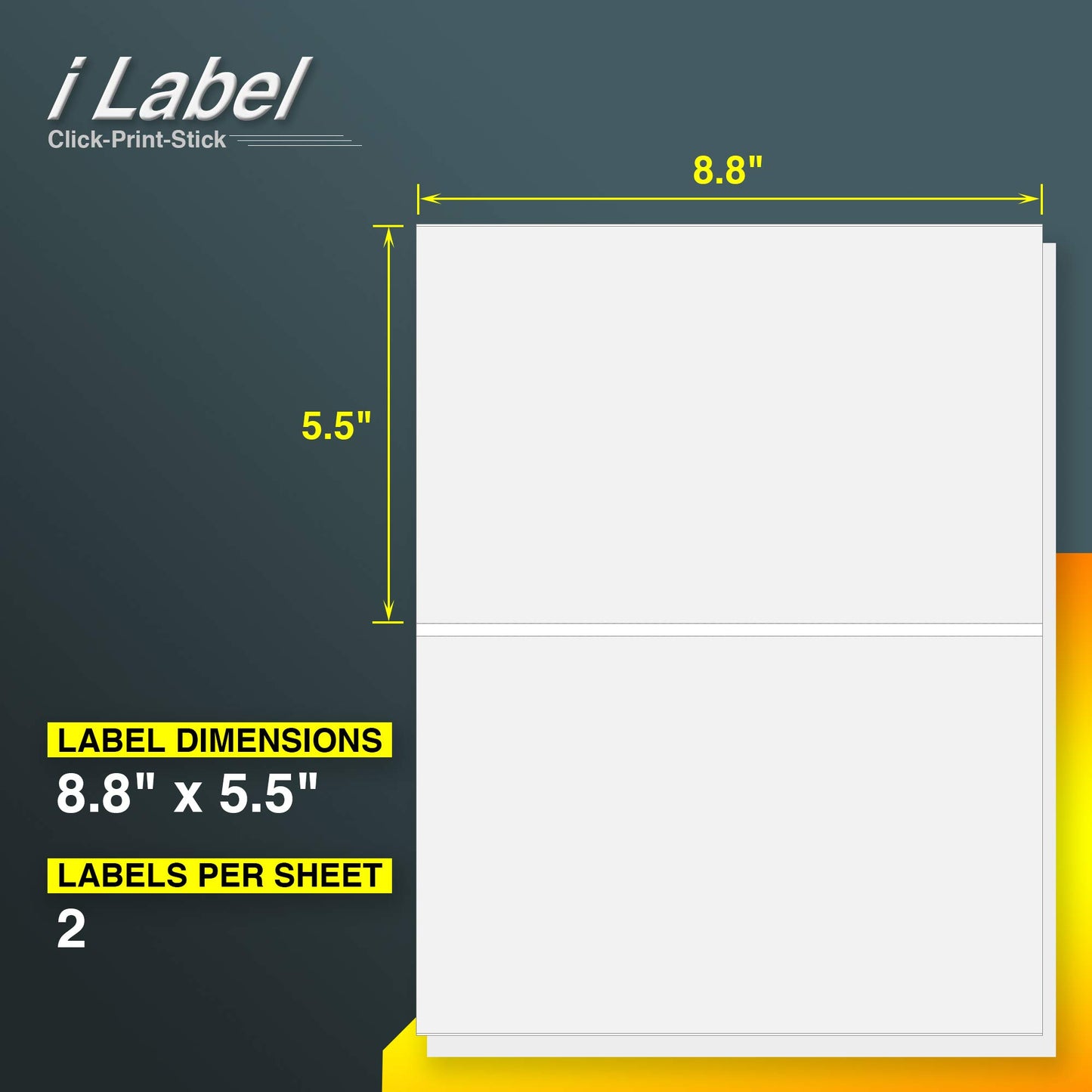 8.5" x 5.5" Half Sheet Self Adhesive Sticker Paper Shipping Labels for Laser & Inkjet Printers[500 Sheets,1000 Labels]