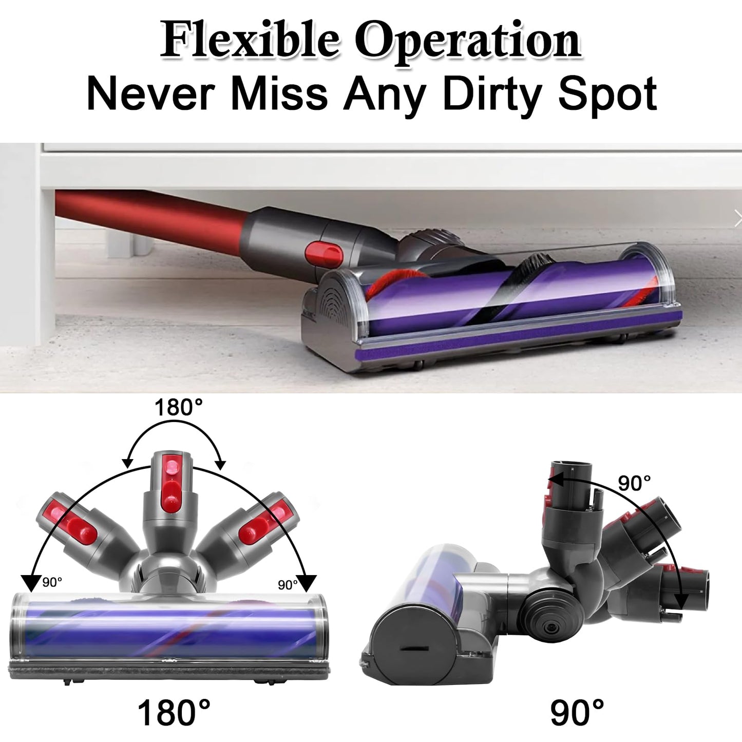 Quick-Release Motorhead Cleaner for Dyson V7 V8 V10 V11 Vacuums Cleaner Head Dyson Replacement Part Electric Head for Hardwood Floor Carpets