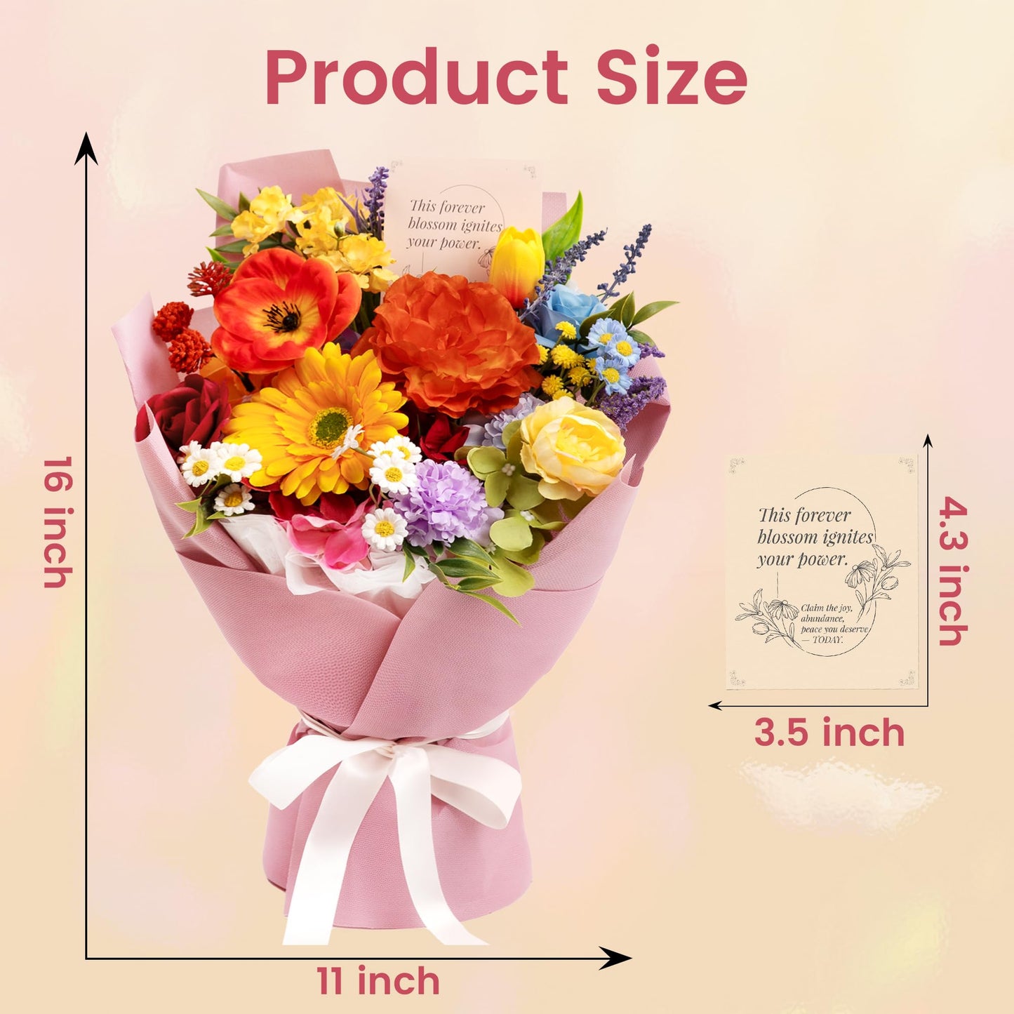 TINGE TIME Preserved Flowers Bouquet, Rainbow Fake Flowers Bouquet, Aritifical Roses Bouquet for Wedding, Table Centerpieces, Valentines, Mothers Day, Birthday Gifts, Anniversary, Engagement