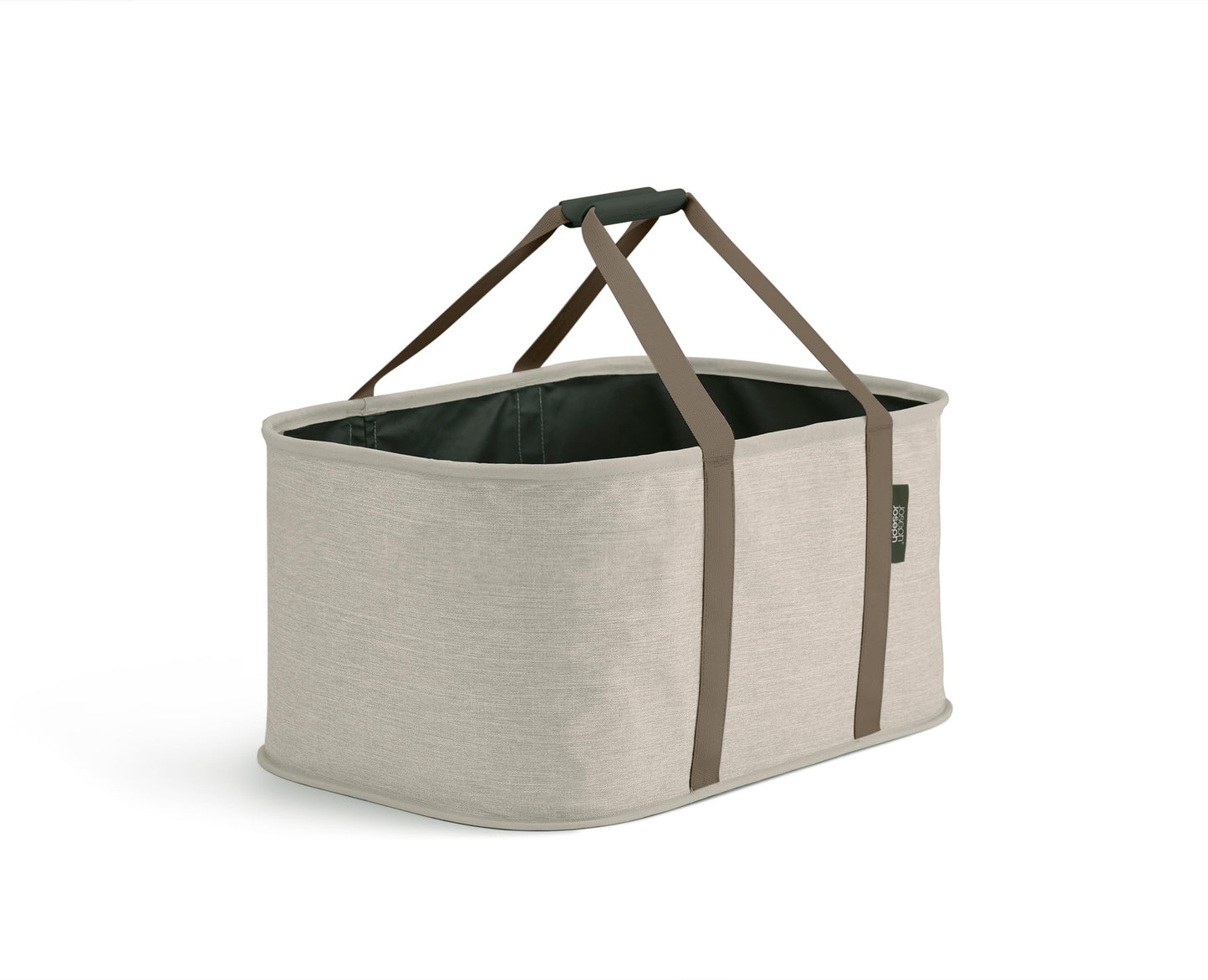 Joseph Joseph Hold-All, Collapsible 35L/9.25 Gallon Washing Laundry Basket Bag, Durable Fabric, Moisture Resistant - Ecru