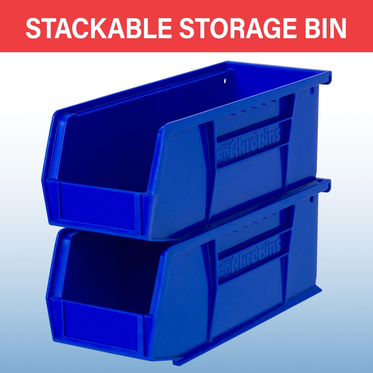 Akro-Mils 30224 AkroBins Plastic Storage Bins, Space-Saving Stackable Bins for Garage, Pantry, Craft Organization, 11" L x 4" W x 4" H, Clear, 12-Pack