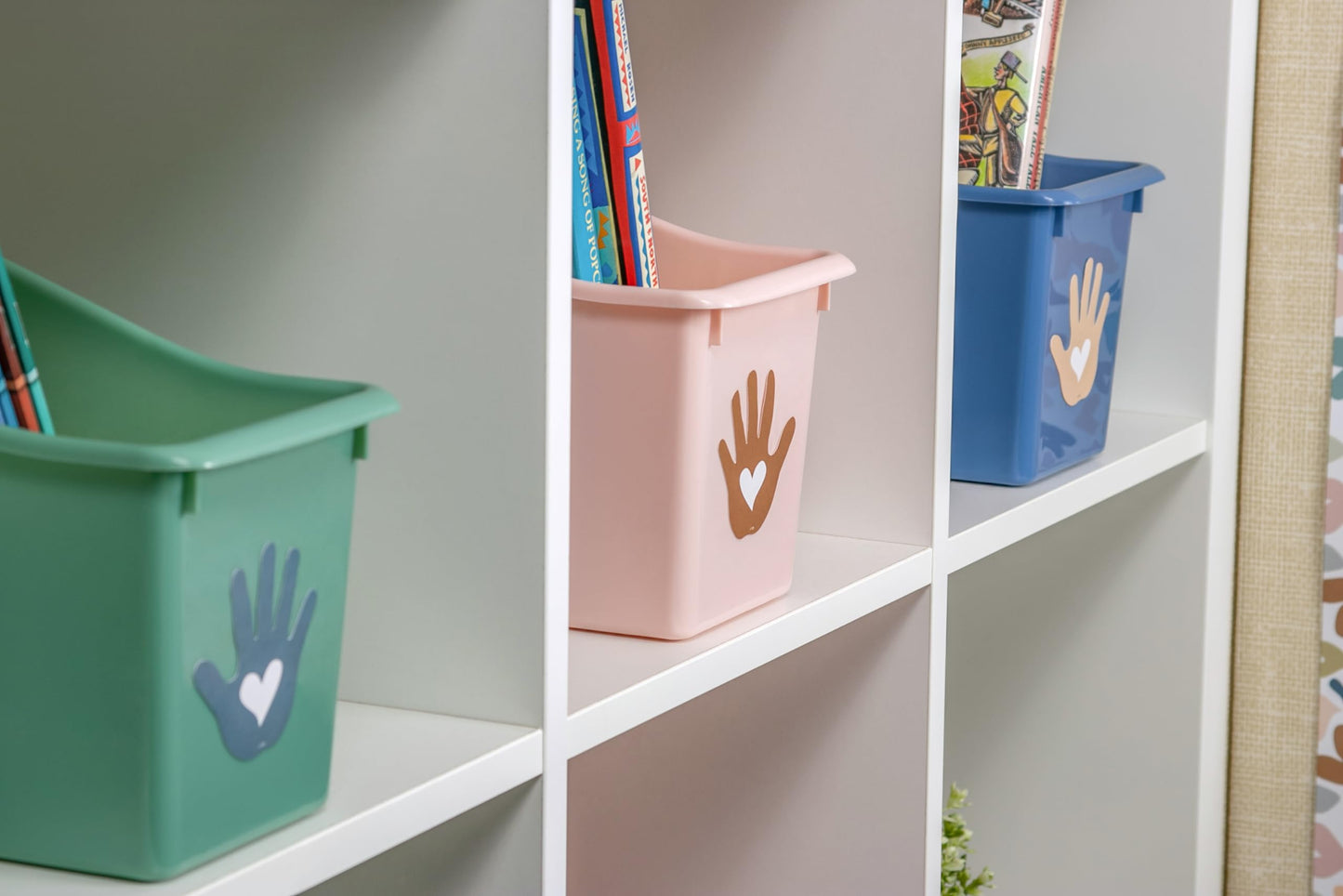 Teacher Created Resources Blush Plastic Book Bin 6-Pack (TCR2088685)