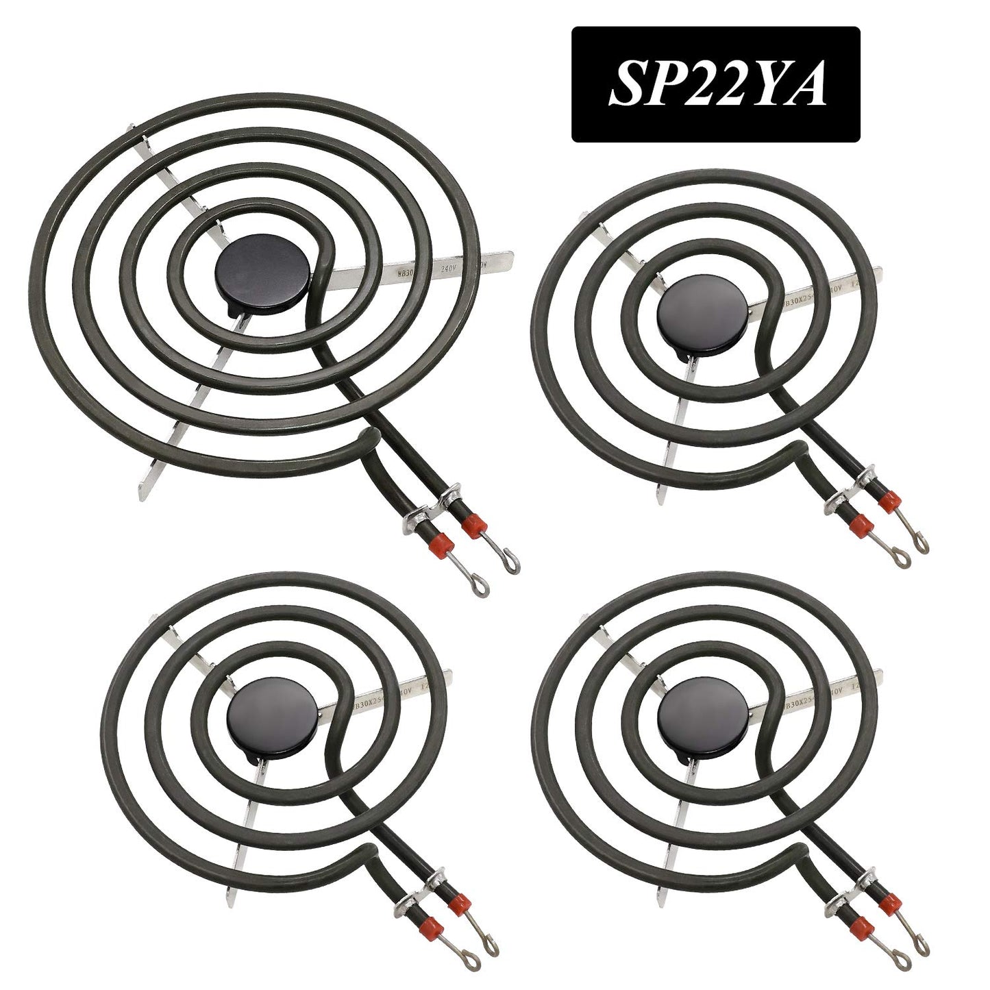 AMI PARTS SP22YA Electric Range Burner Element Unit Set Replacement Fit for G-E Hot-point Ro-per Ken-more Range Stoves (1 x WB30X253 8" & 3 x WB30X254 6")