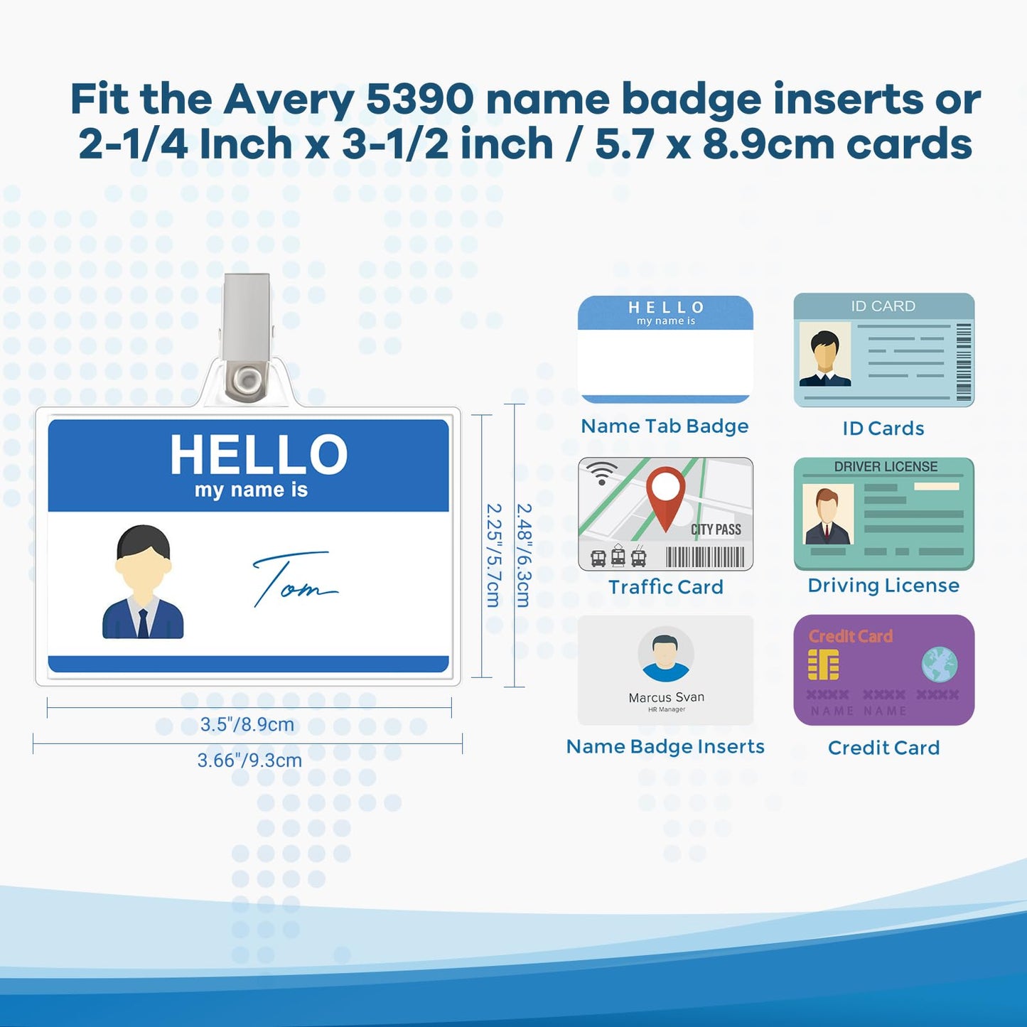 Name Badge Holders with Clip - Fushing 100PCS Clear Plastic ID Badge Holders with Badge Clips for 2-1/4 Inch x 3-1/2 Inch Name Badge Inserts