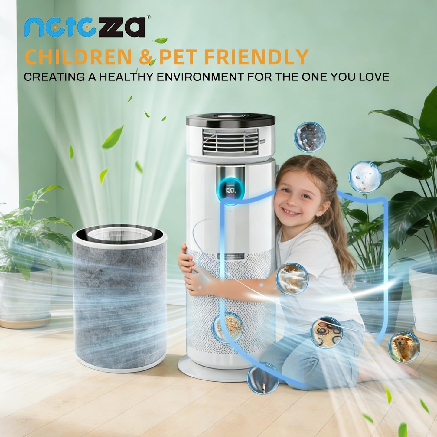 HP302 HP202 Filter Replacement Compatible with Shark HP200 HP201 HP202 HP232 HP301 HP302 AP1000 HC501 HC502 MAX Clean Sense iq Air Purifier filter, Part# HE2FKBASMB,HE2FKBAS,HE2FKPET,HE2FKPRO,2 Pack