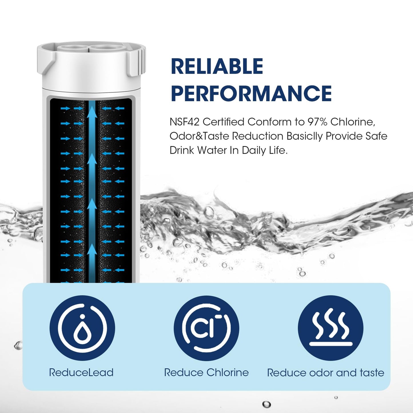 MARRIOTTO Water Filter Compatible with XWFE (Built-in CHIP), Replacement for GE XWFE, XWF Refrigerator Water Filter Pack of 1