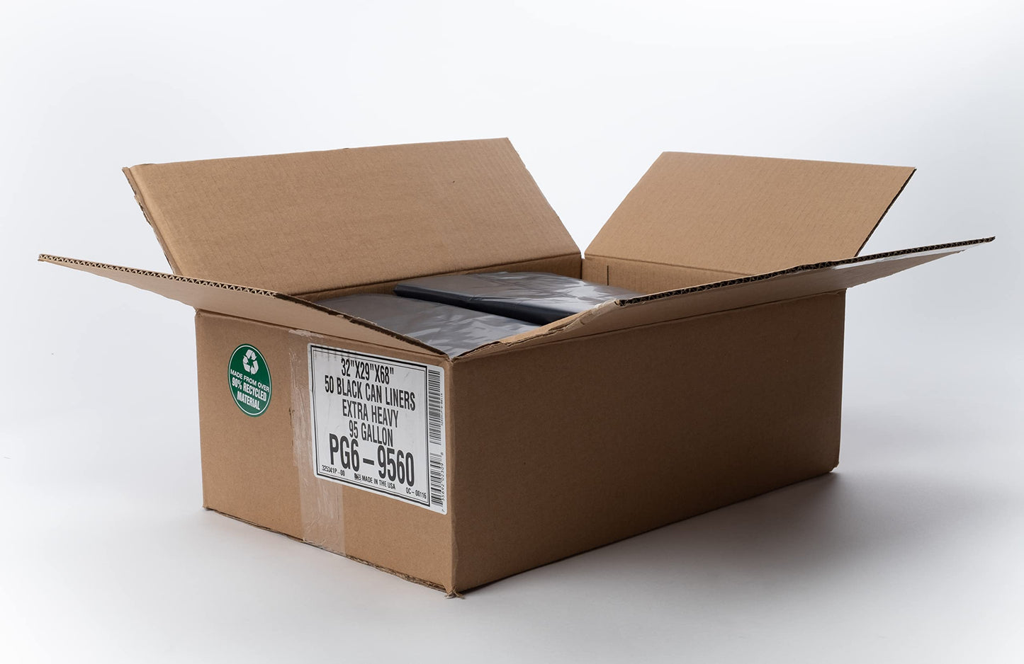 Aluf Plastics PG6-9560 Heavy Duty 95 - 96 Gallon Trash Can Liners - (Huge 50 Pack) - 2.0 MIL Thick Garbage Bags for Toter, Contractors, Lawn, Leaf, Yard Waste, Commerical Kitchen, Industrial, Construction, Garage