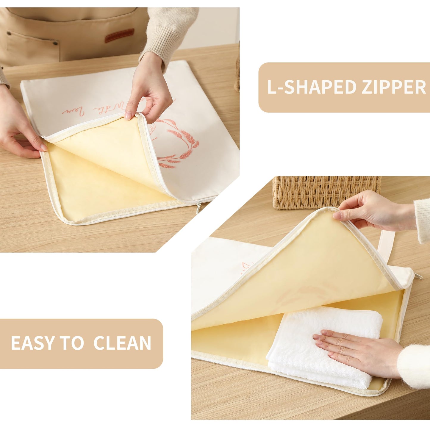 Premium Beeswax Bread Bags for Sourdough - 2 Packs XL Reusable Organic Beeswax Linen Cotton Sourdough Bag, Homesteading Essentials Sourdough Bags with Zip to Keep Fresh Bread Bags for Homemade Bread