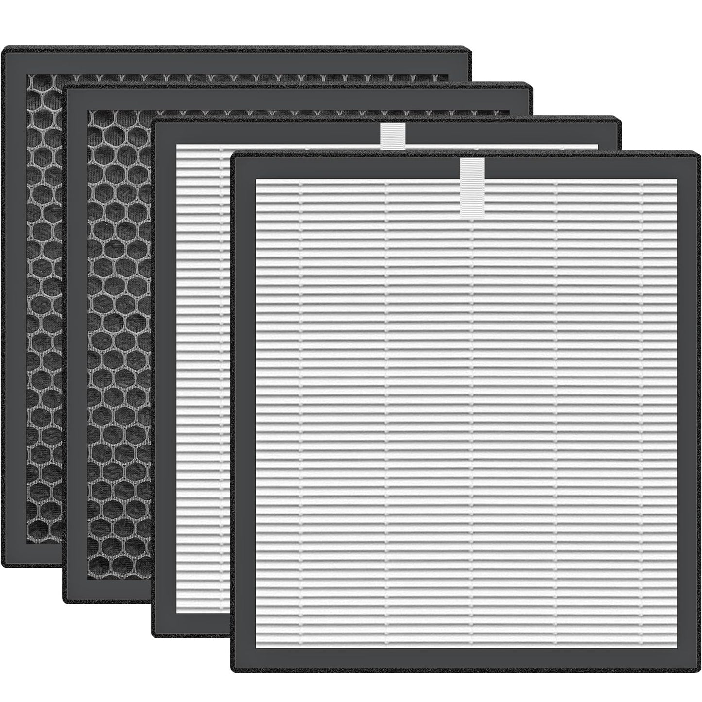 HOAXCINN 4 Pcs H13 Replacement Air Filter Compatible with Purairia ZWN-132 Air Purifier, H13 True Air Filter, High-Efficiency Activated Carbon