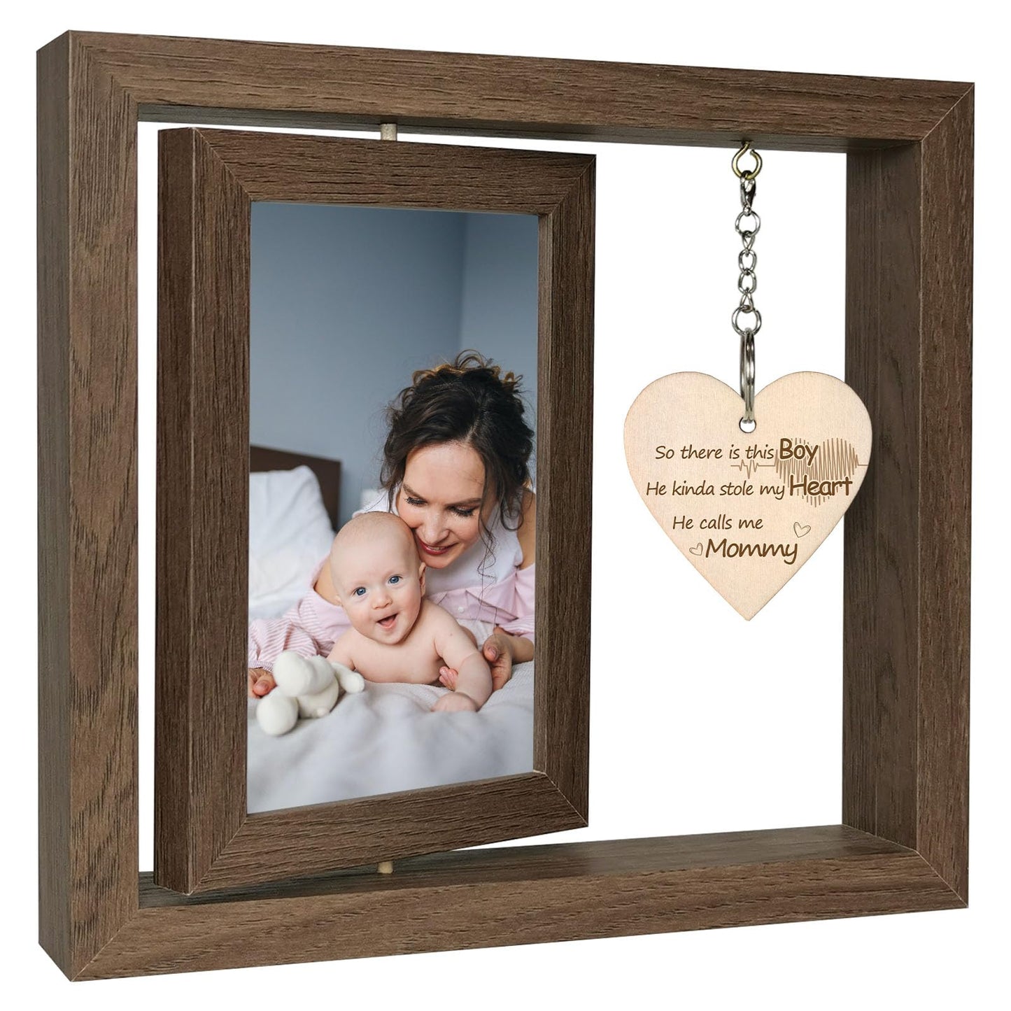 EYITUPC So There is This Boy He Calls Me Mommy Picture Frame Mother and Son Gifts New Mom Gifts, Display Two 4x6