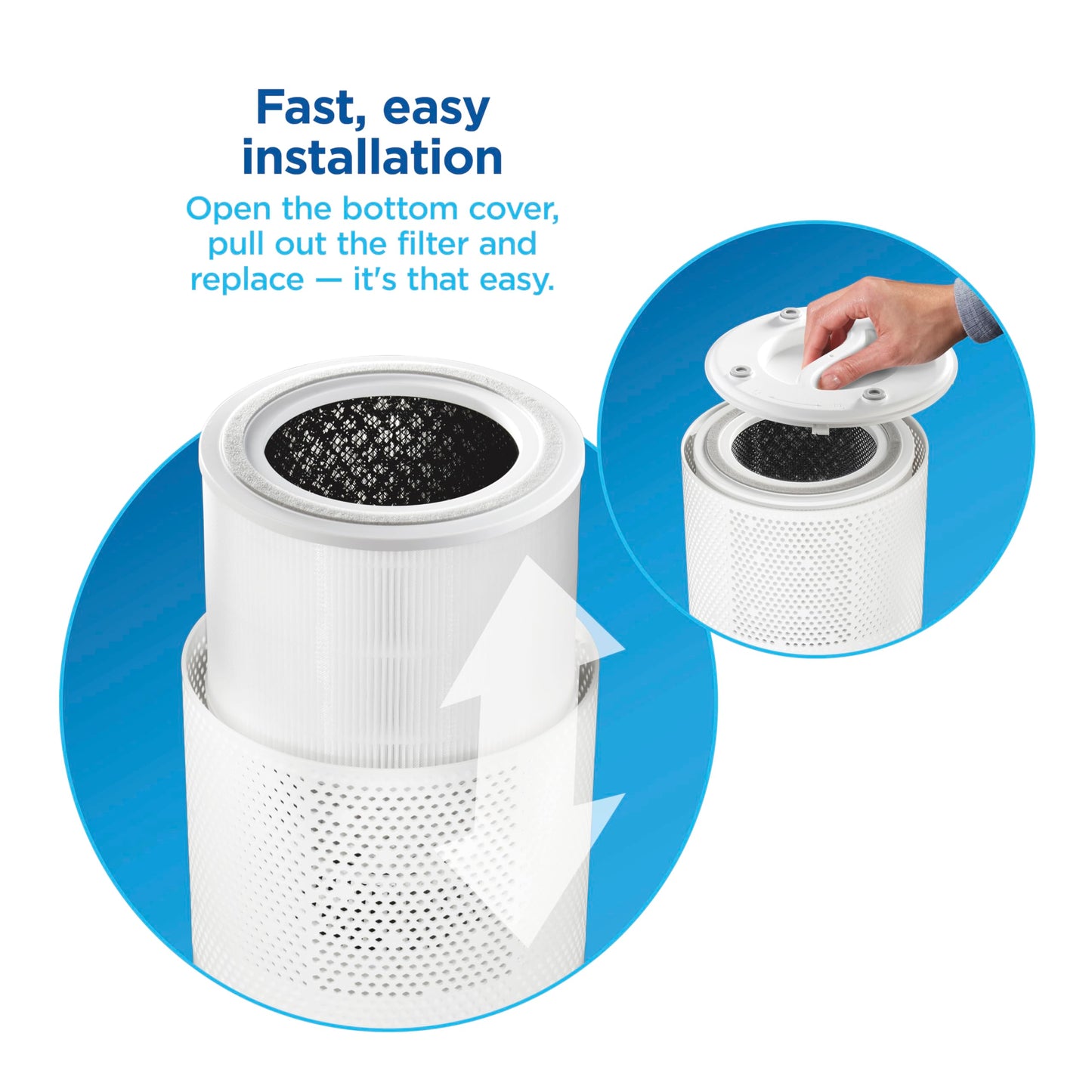 Clorox Medium Room Air Purifier True HEPA Replacement Filter, 1,000 Sq. Ft. Capacity, Reduces 99.97% of Allergens up to 0.1 Micron, Compatible with 11070, 1 Count (12070)