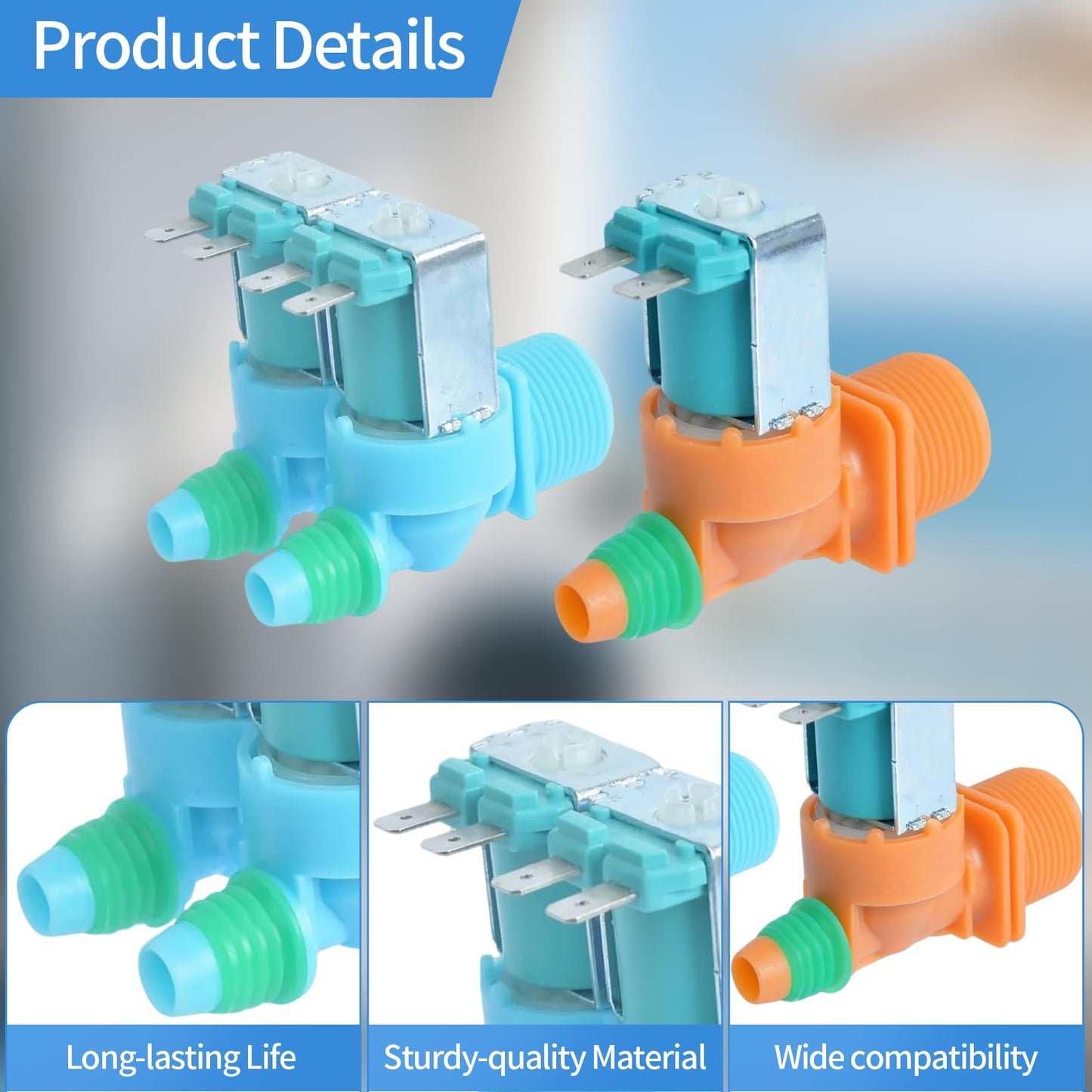 WA45N3050AW/A4 WA40J3000AW/AA WA45T3200AW Washer Cold & Hot Water Inlet Valve Fit for sam-sung WA40J3000AW/A2 WA40J3000AW/AA WA45M3100AW WA45N3050AW WA45T3200AW
