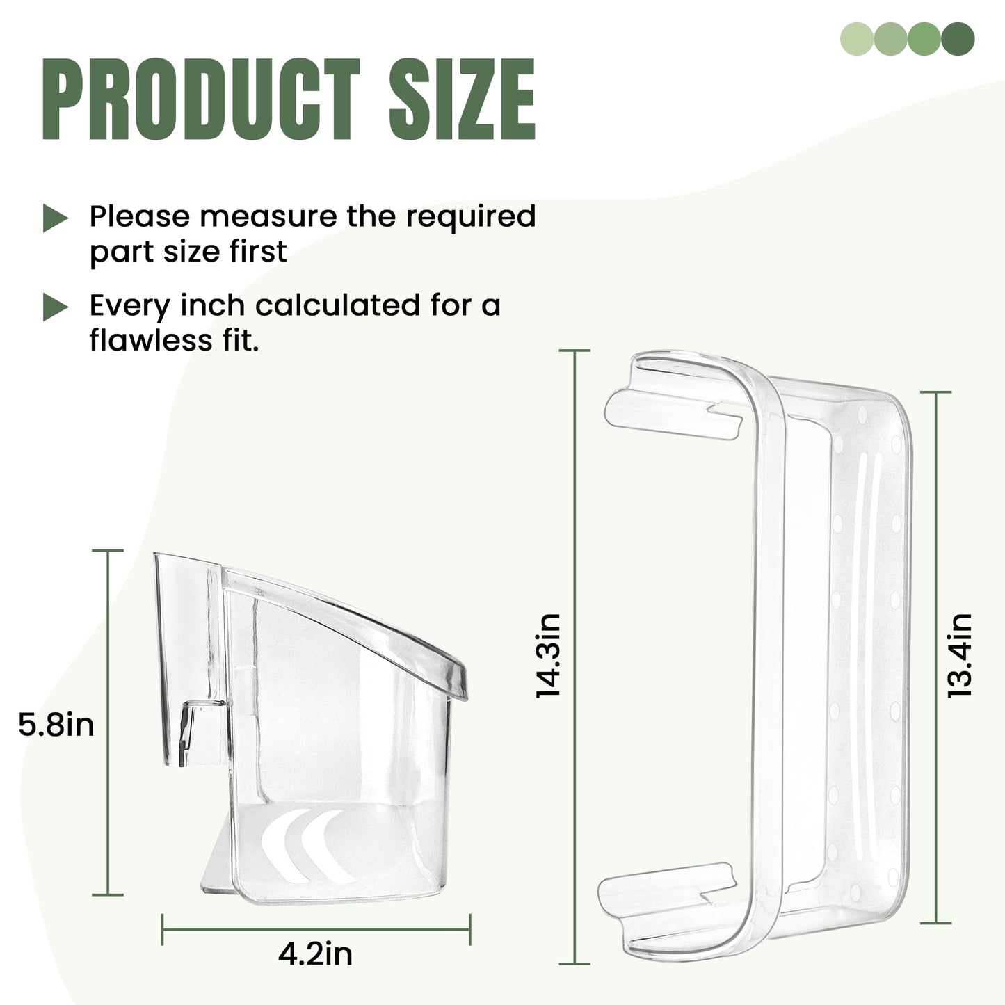 AMI PARTS 240363702 Refrigerator Door Bin Side Shelf Fit for Frigi-daire, Ken-more Refrigerator - Replaces 240363704, 240363705, 240363708, AP2116106, PS430207 (2 Pack)