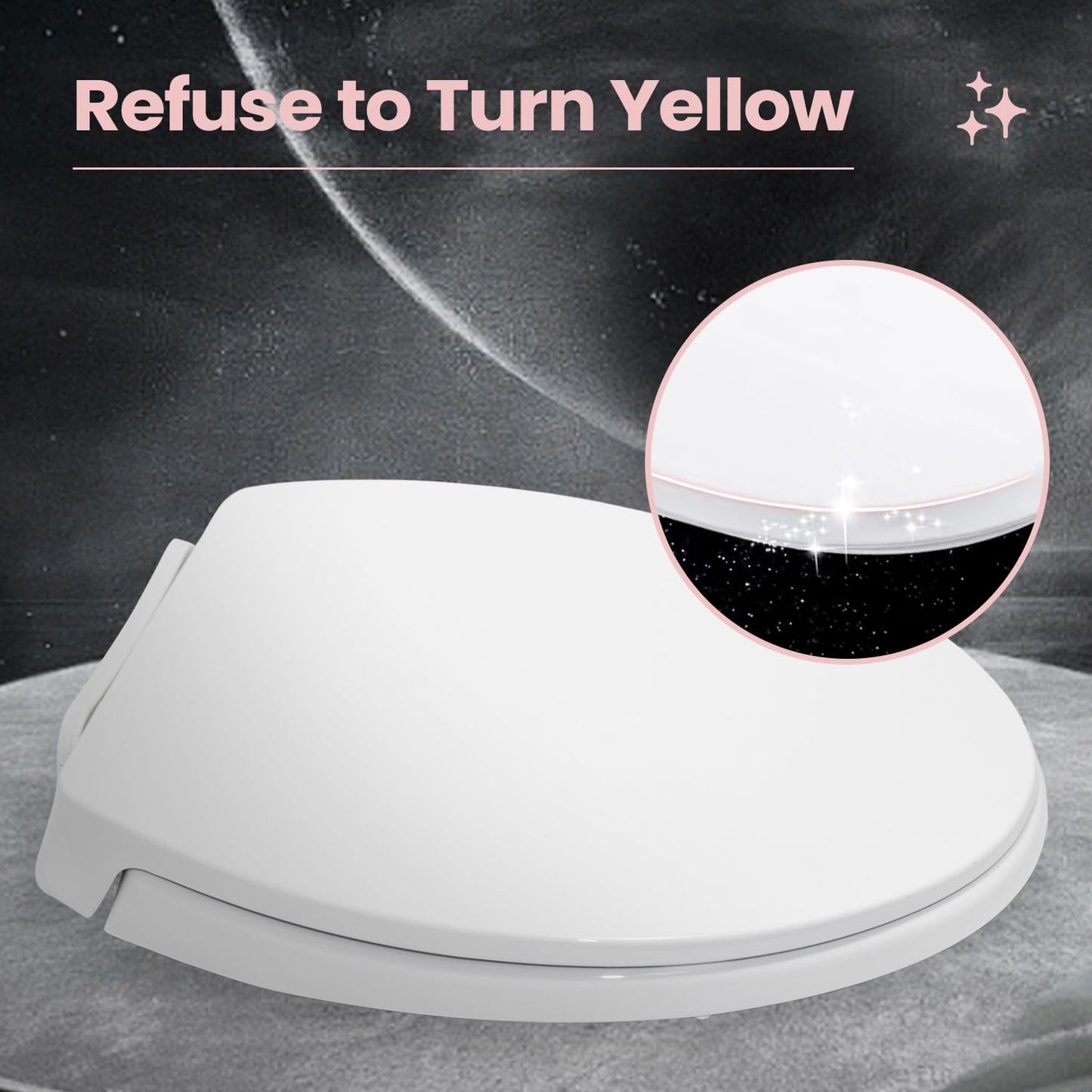 SS114 Elongated Toilet Seat Compatible with TOTO SS113/SS154/SS224/SS204, Soft Close Elongated Toilet Seat, Traditional Toilet Seat Replacement with Toilet Bolts and Nut - Cotton White