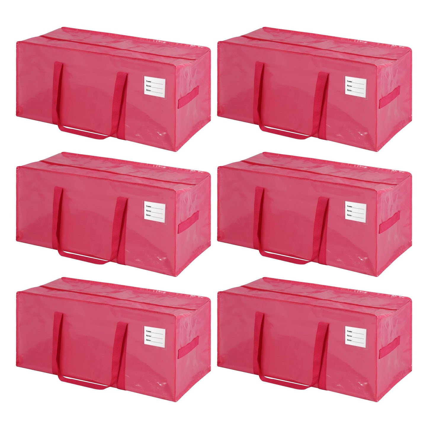 JCBZAMZ 6 Pack Heavy Duty Extra Large Moving Bags with Handles,Waterproof Foldable Storage Totes, Clothing Storage Bags, Packing Moving Boxes for College Supplies, Pink