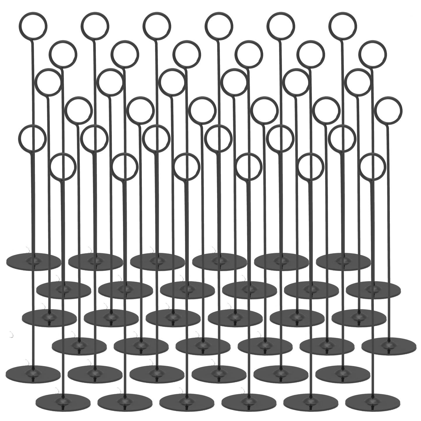 Urban Deco 36PK Table Number Holders Place Card Holders 12 Inch Table Card Holders Steel Card Holders for Photos, Food Signs, Memo Notes, Weddings, Restaurants, Birthdays (Black 36PK)
